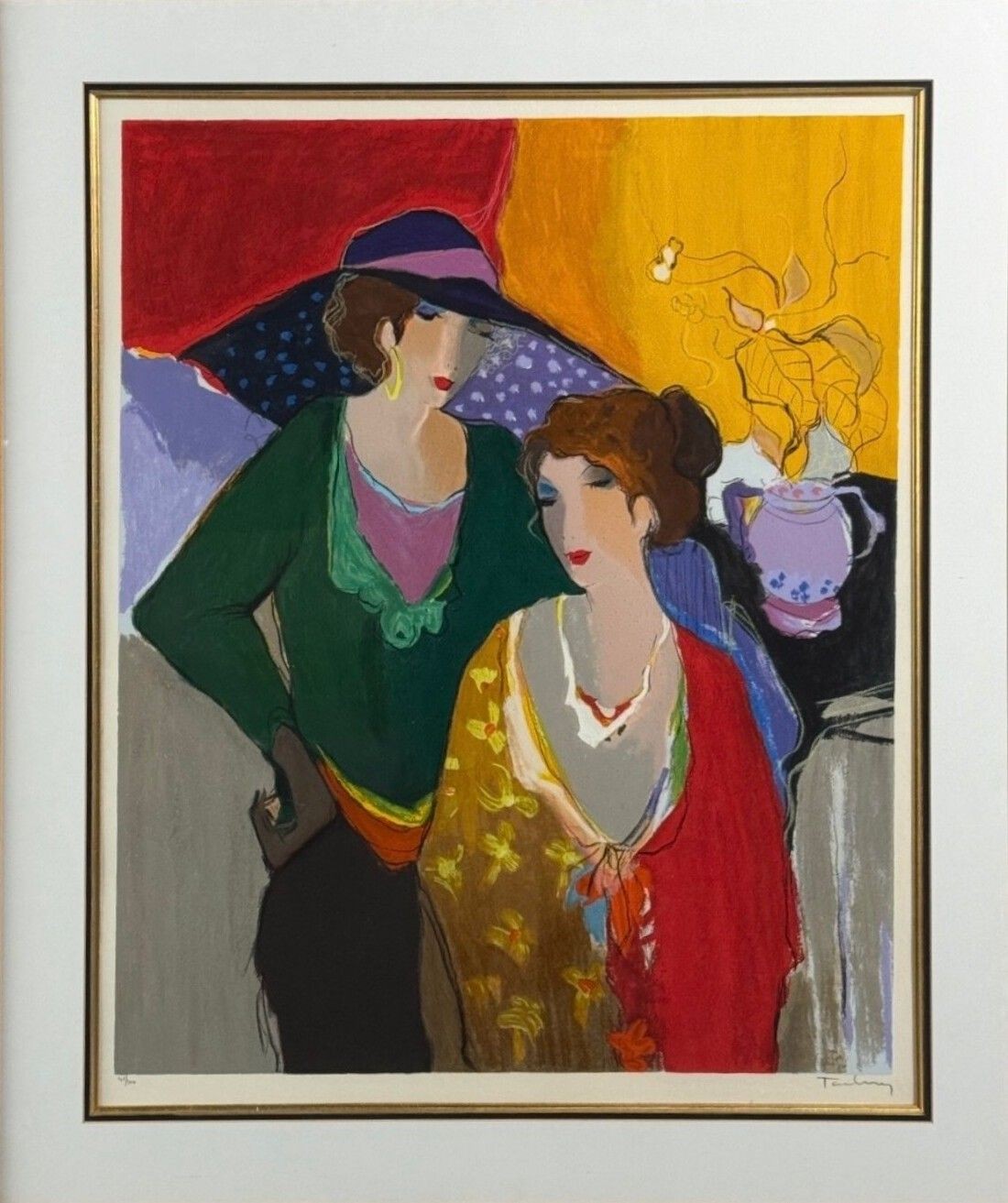 Itzchak Isaac Tarkay, Fauvism, "On the Stage" Signed and Numbered Silkscreen, 20th c.