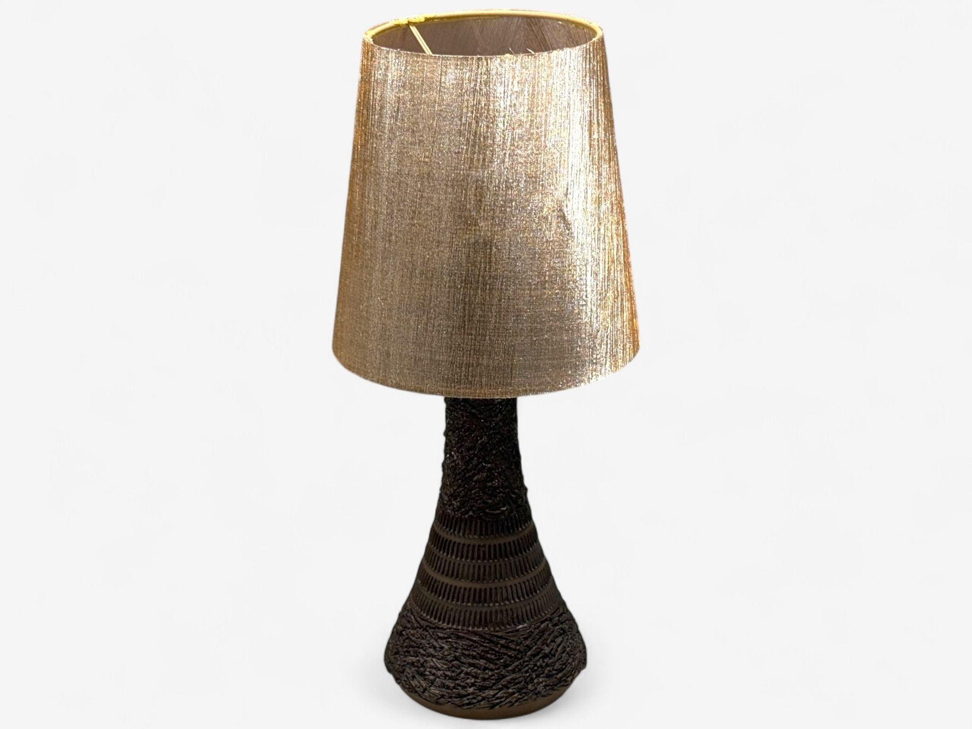 Nila Keramik, Brown Ceramic, Table Lamp, Sweden, 1970s