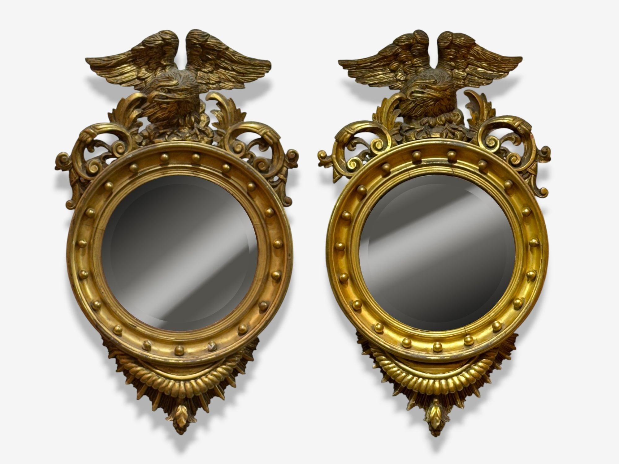 Federal Style, Giltwood, Convex Mirror, Regency Wall Mirrors, USA, 19th C.