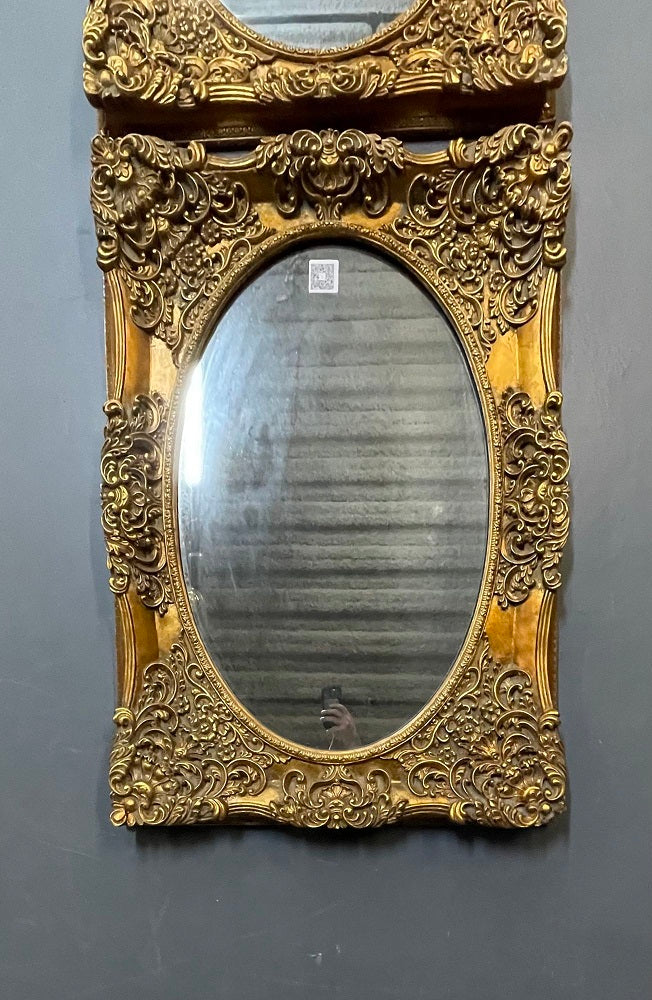 Pair of Louis XV Style Carved Wall, Console Mirrors