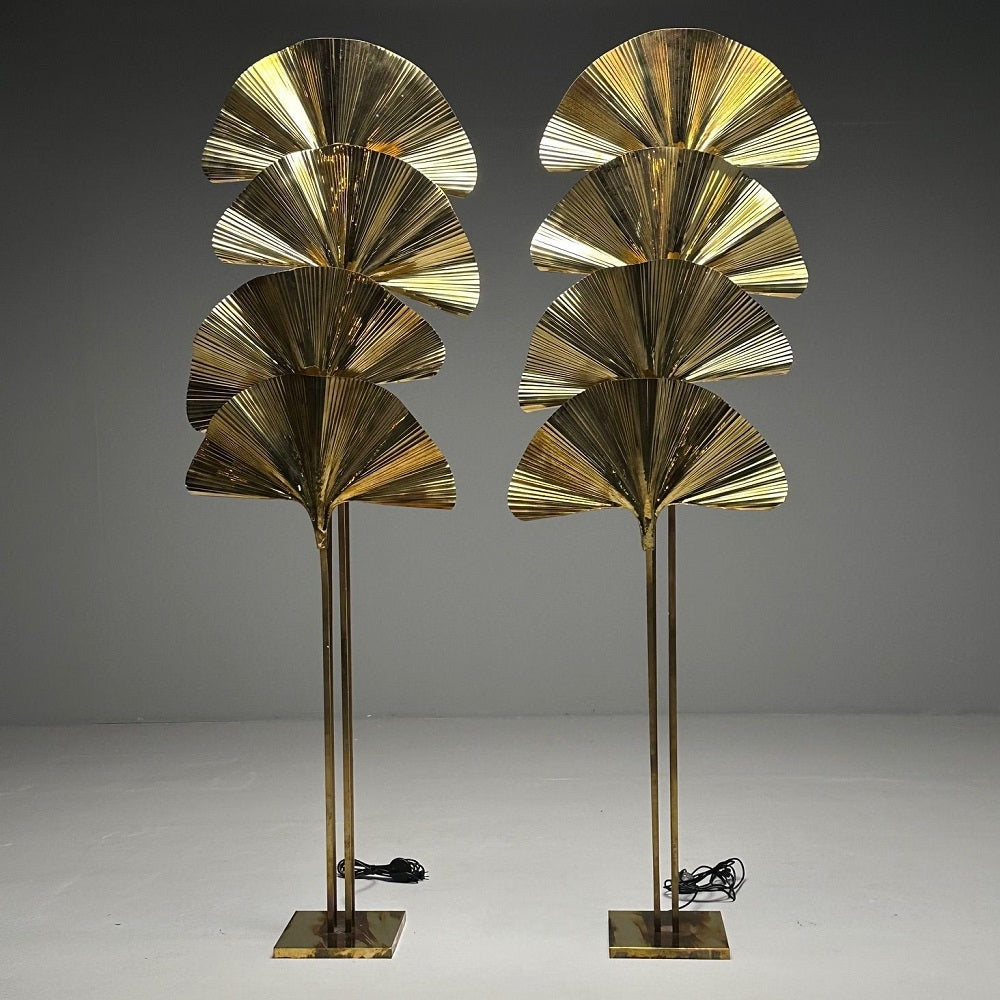 Carlo Giorgi, Bottega Gadda, Italian Mid-Century Modern, Ginko Leaf Floor Lamps