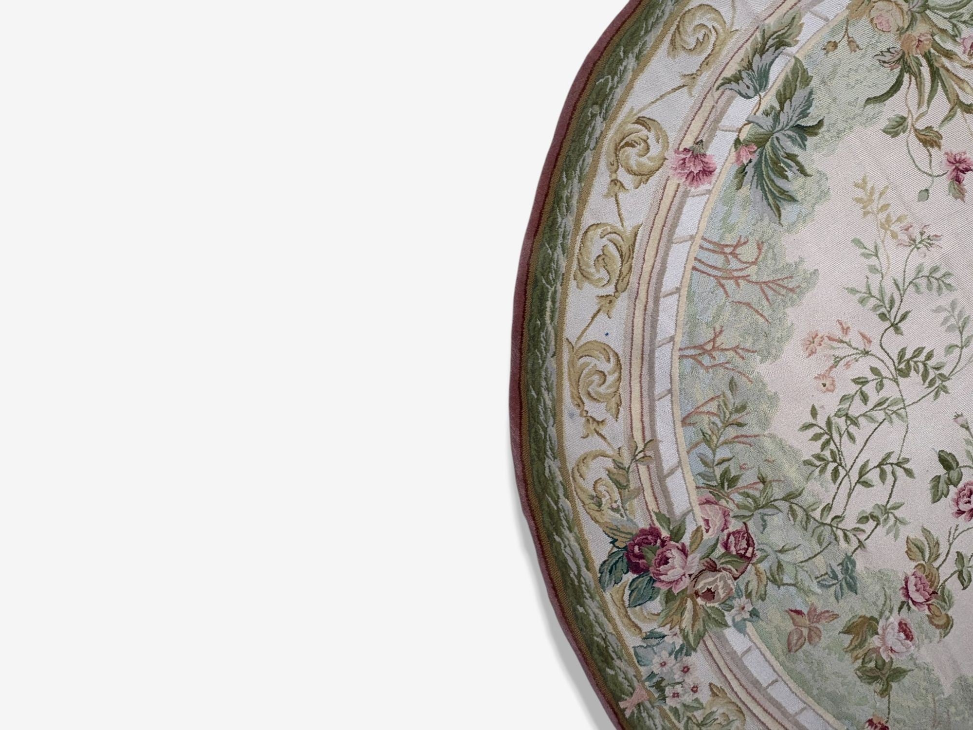 Traditional, Chinese Round Carpet, 12 Foot Diam, 1940s