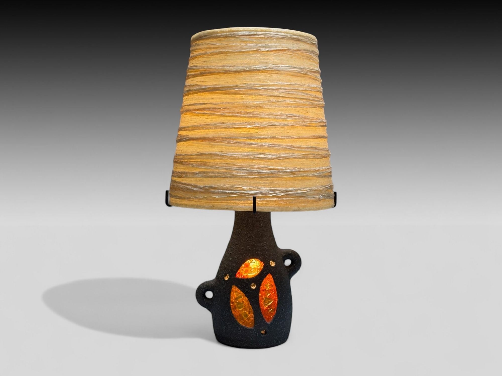Accolay, Ceramic, Stained Glass, Spun Resin, Table Lamp, France, 1960s