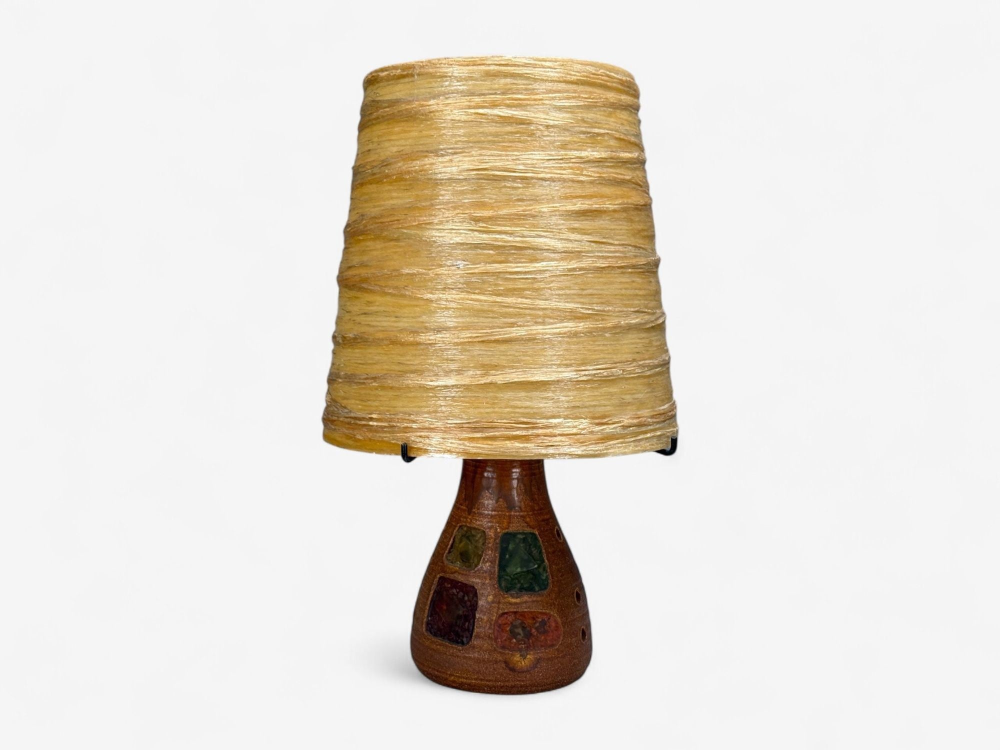 Accolay, Ceramic, Stained Glass, Spun Resin, Table Lamp, France, 1960s