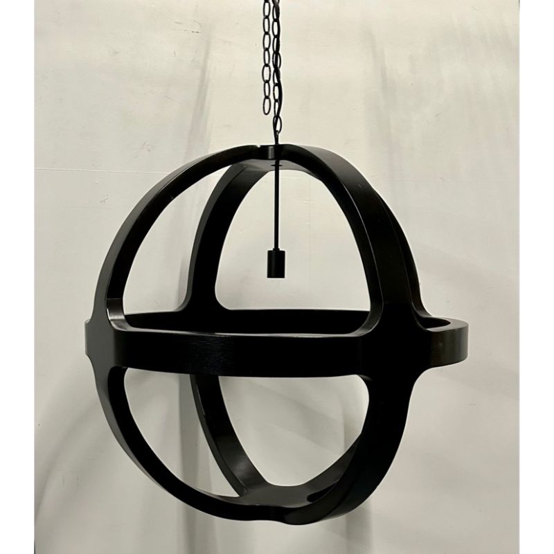 Modern Ebony Circular Chandelier / Lighting Pendant, Contemporary