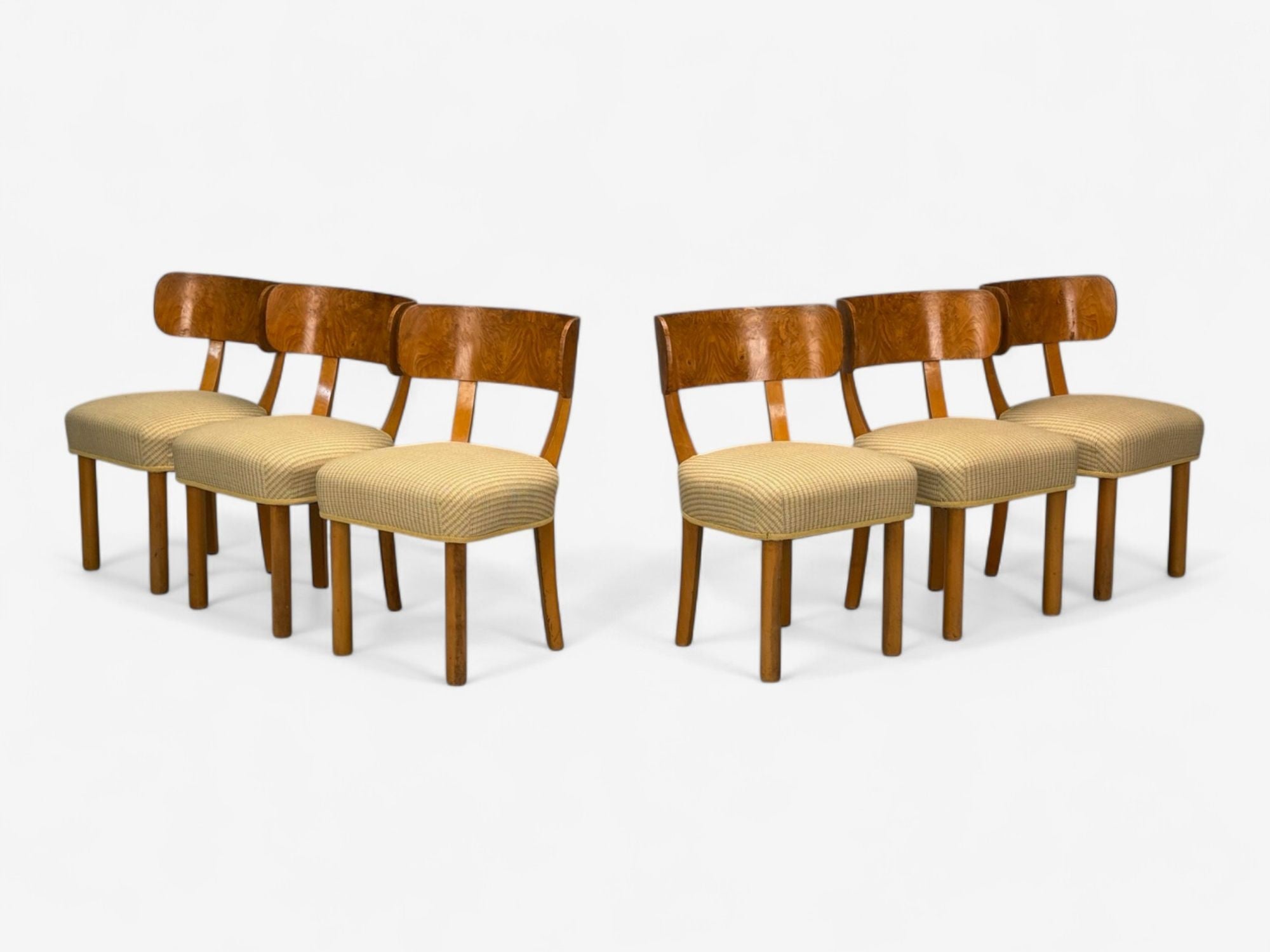 Axel Einar Hjorth, Nordiska Kompaniet, Birch, Rare Birka Chairs, Sweden, 1930s