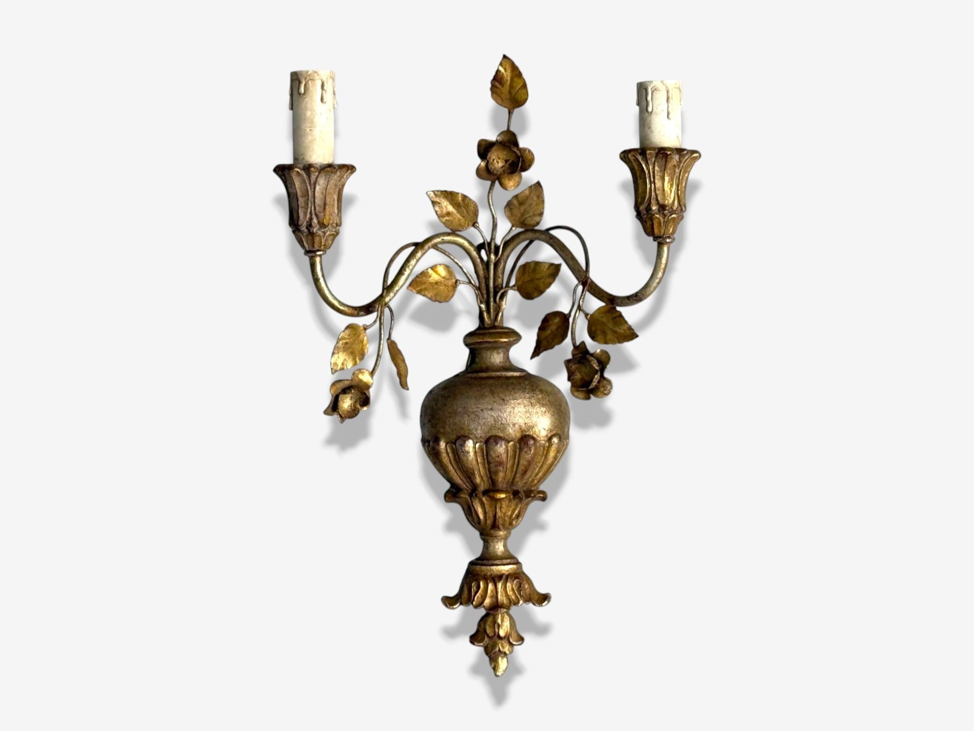 Palladio, Italian Neoclassical, Giltwood, Silver Leaf, Wall Lights, Italy, 1974