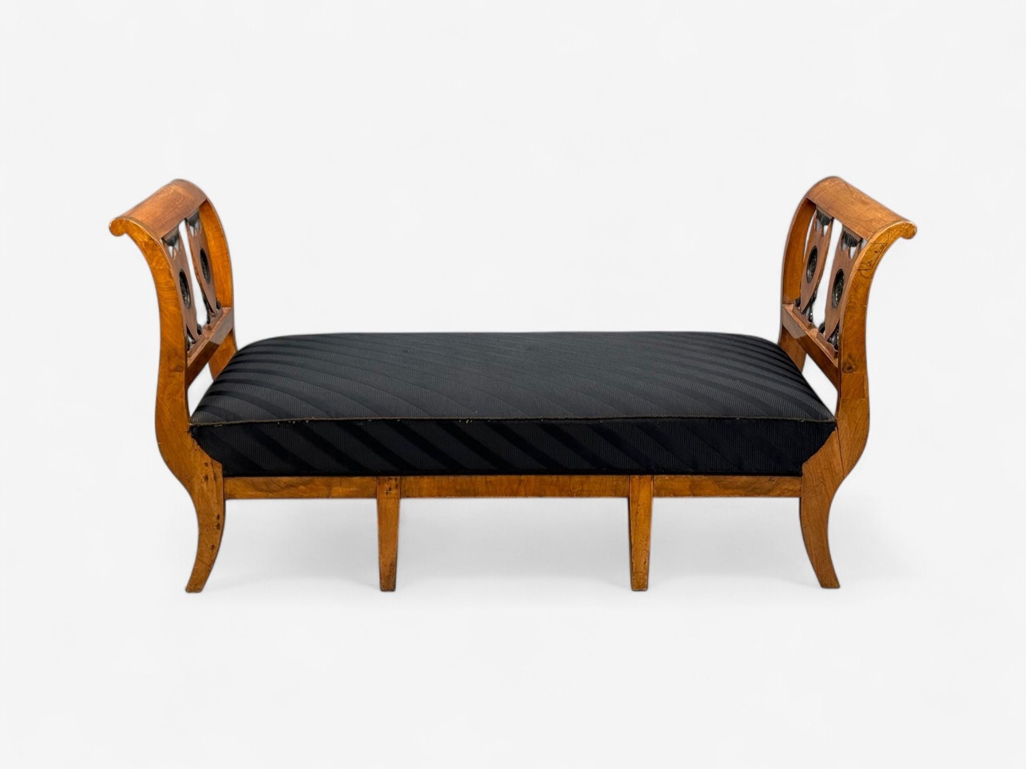 Biedermeier Style, Fruitwood, Black Fabric, Daybed, USA, 19th c.