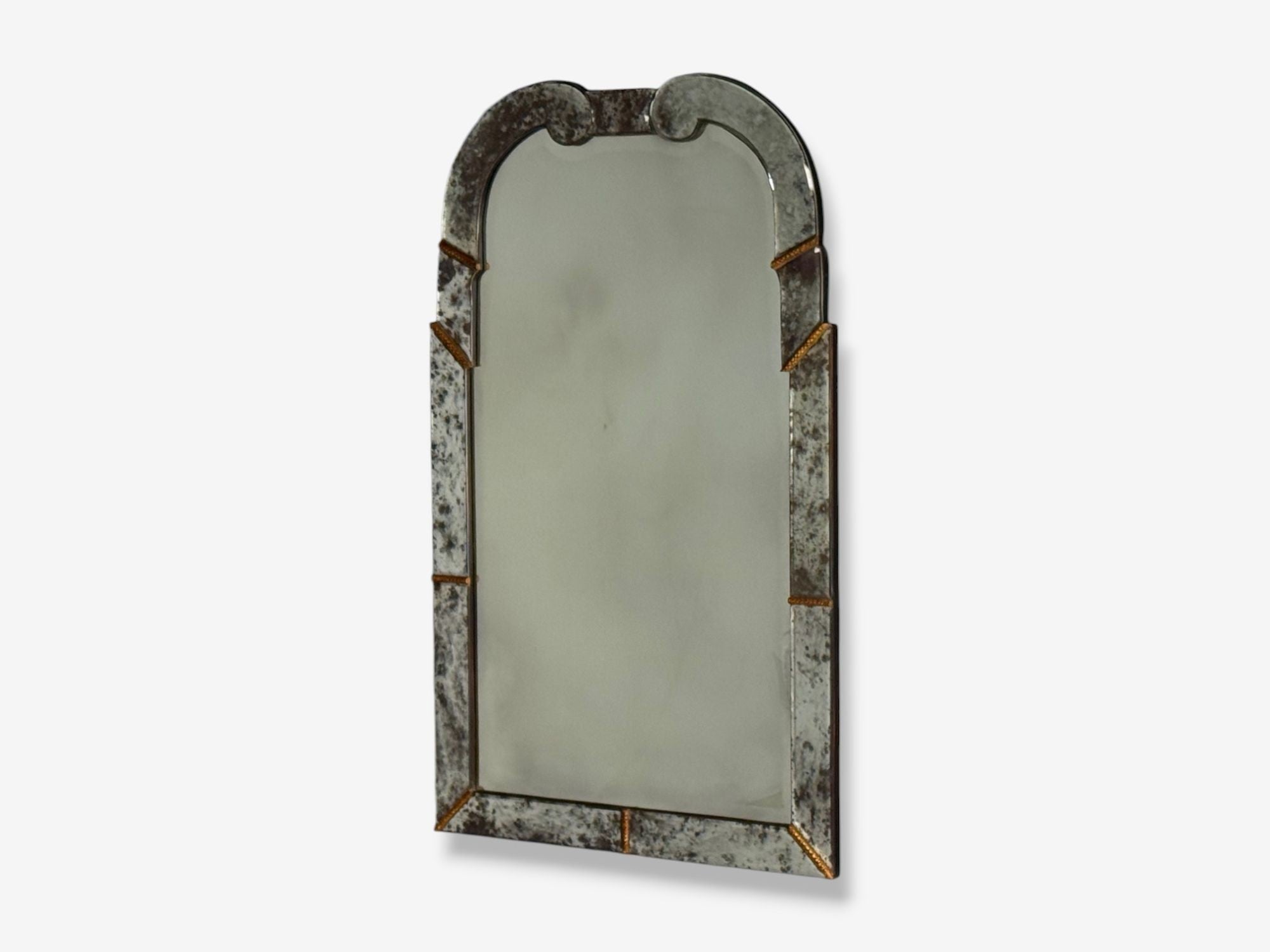 Art Deco Style, Silver Antiqued Beveled Glass, Venetian Wall Mirrors, 21st C.