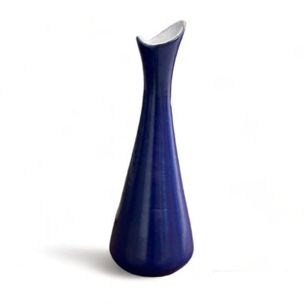 Mari Simmulson, Upsala Ekeby, Swedish Mid-Century Modern Vase, Blue Ceramic, 1954