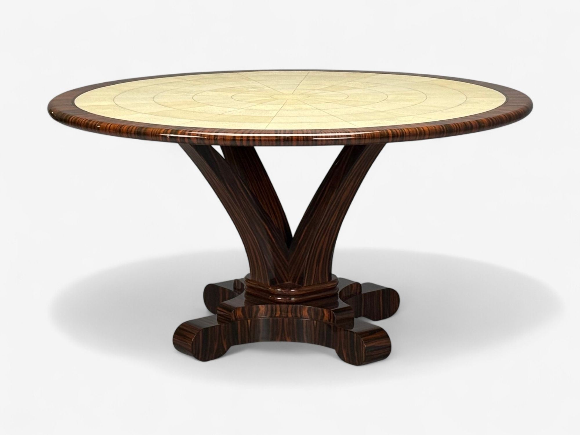American Modern, Macassar Ebony, Shagreen, Brass, Table, USA, 2010s