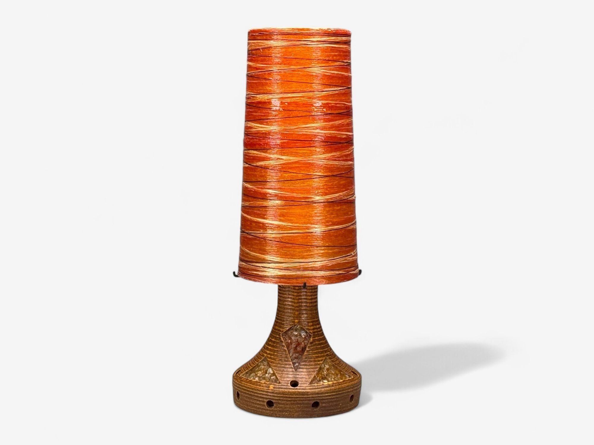 Accolay, Ceramic, Stained Glass, Spun Resin, Floor Lamp, France, 1955