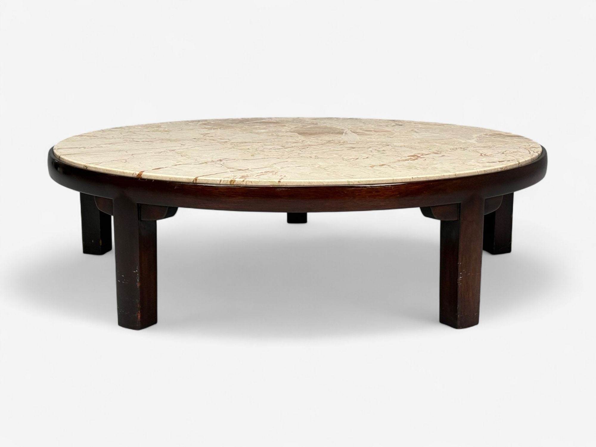 Edward Wormley, Dunbar, Mahogany, Marble, Large Coffee Table, USA, 1940s