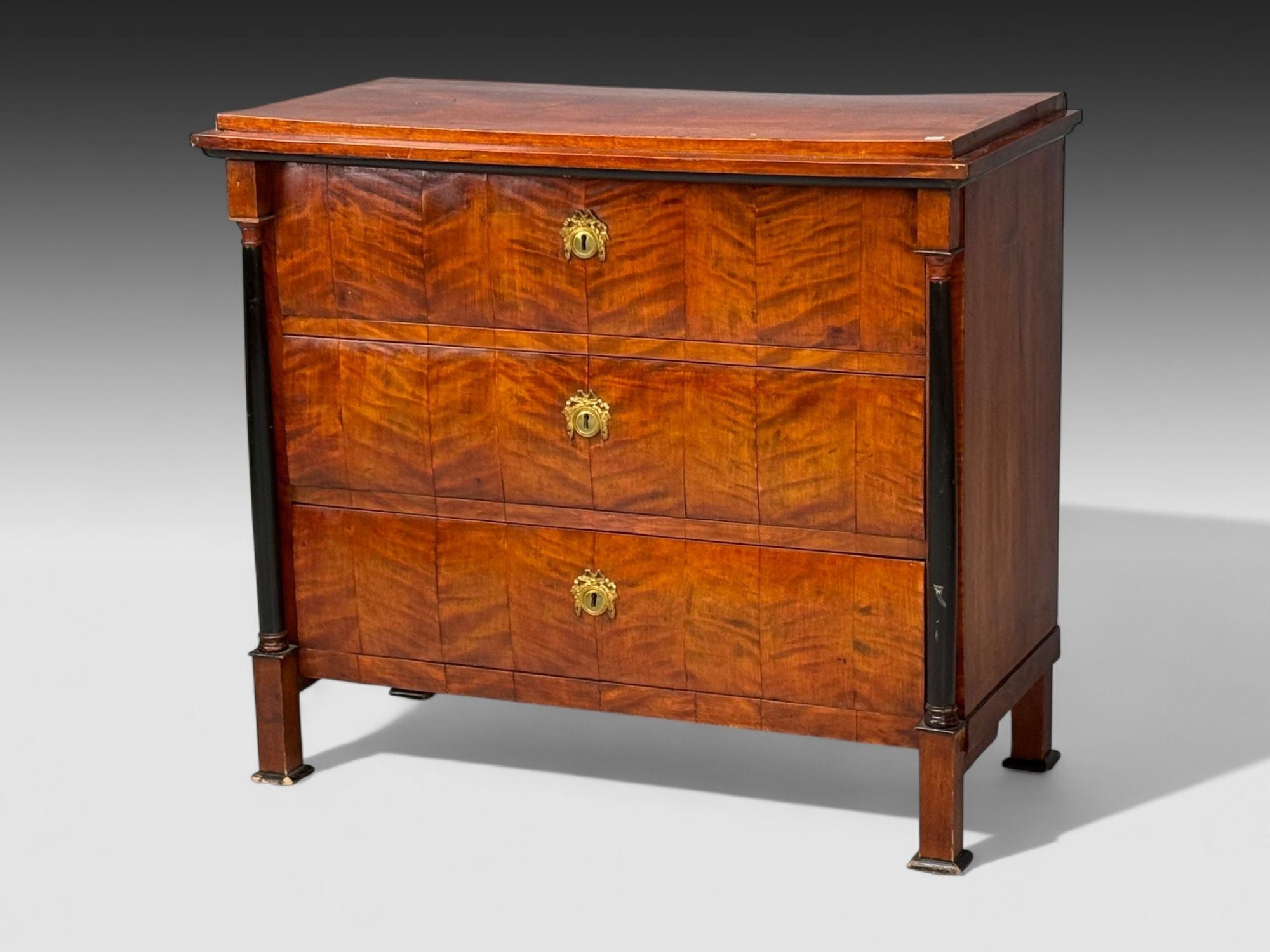 Biedermier, Cherry Wood, Bronze, Ebonized Wood, Cabinet, Germany, 19th c.