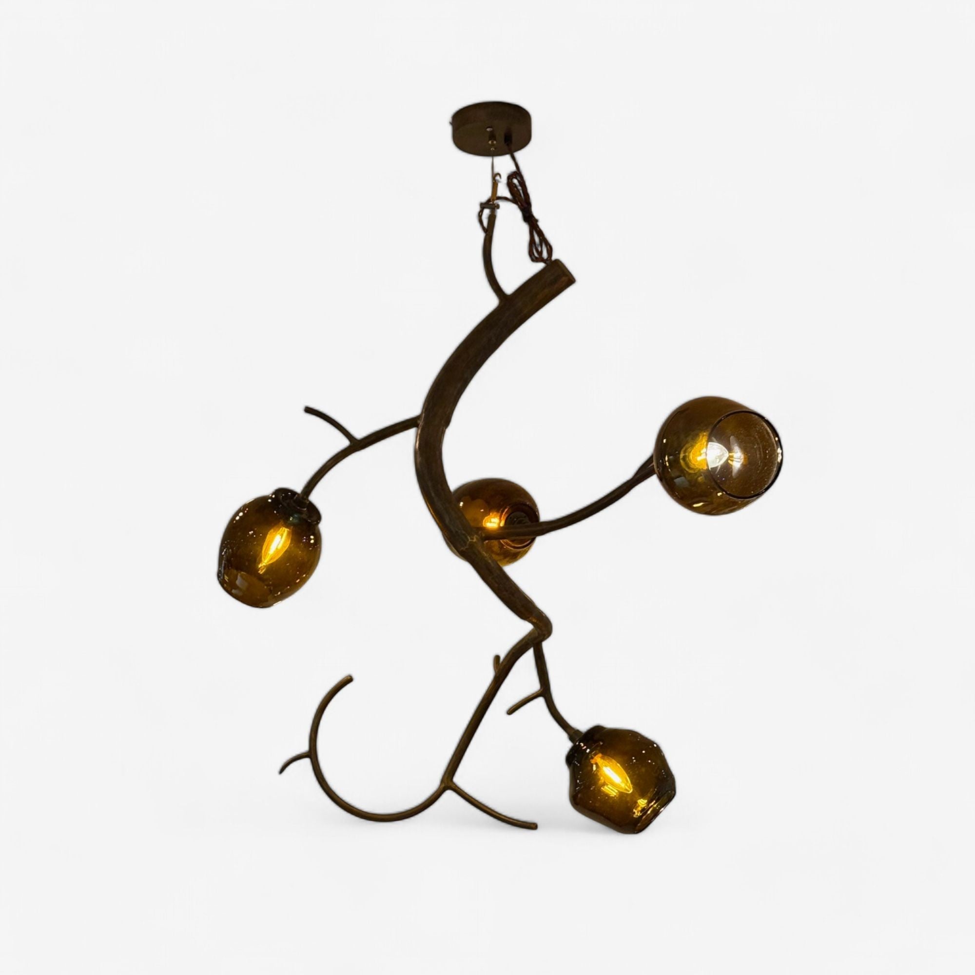 Christopher Poehlmann, Modern Blossom Pendant Chandelier, Silvered Glass, 21st C