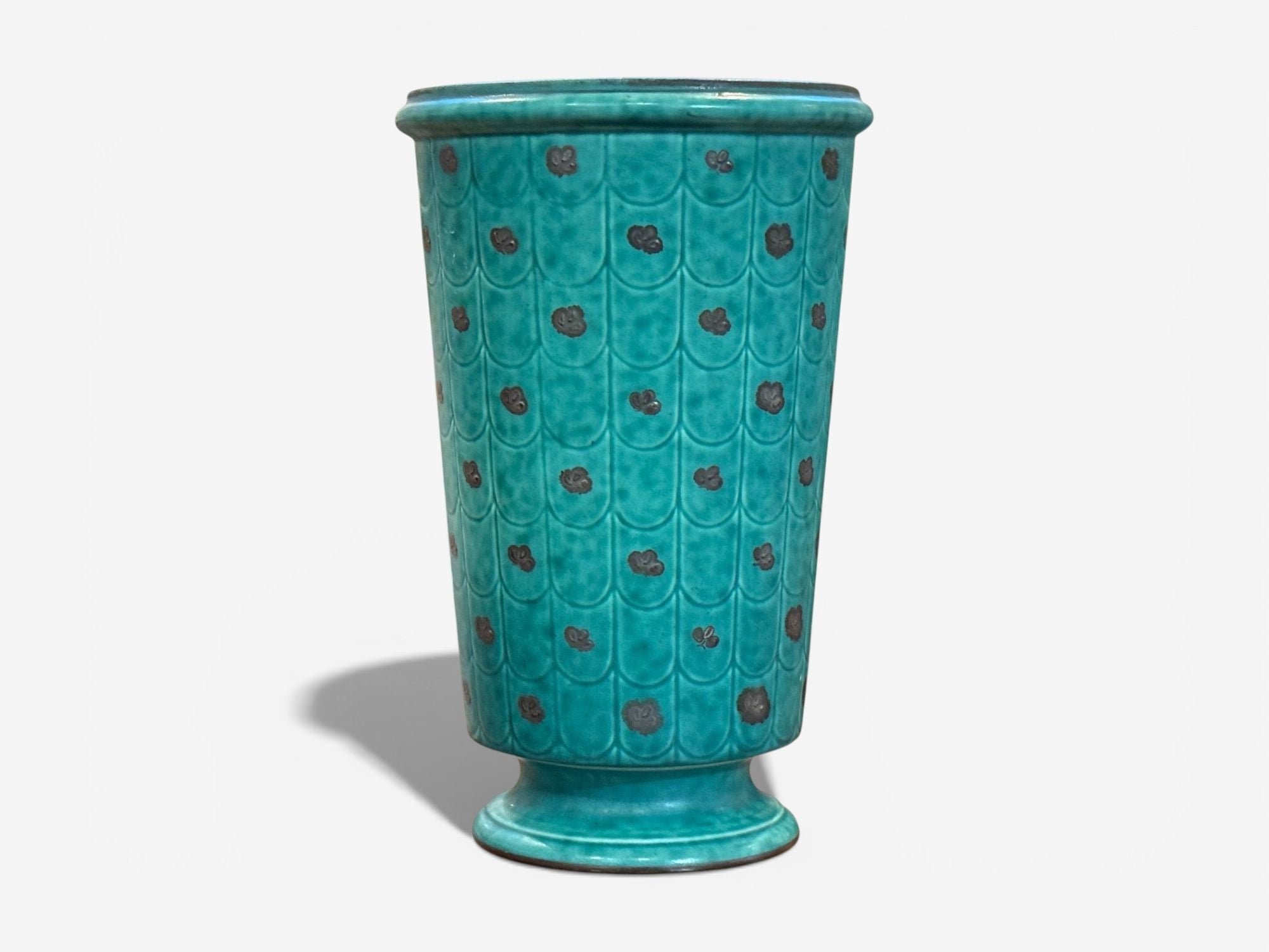 Wilhelm Kage, Green Ceramic, Argenta Vase, Sweden, 1930s