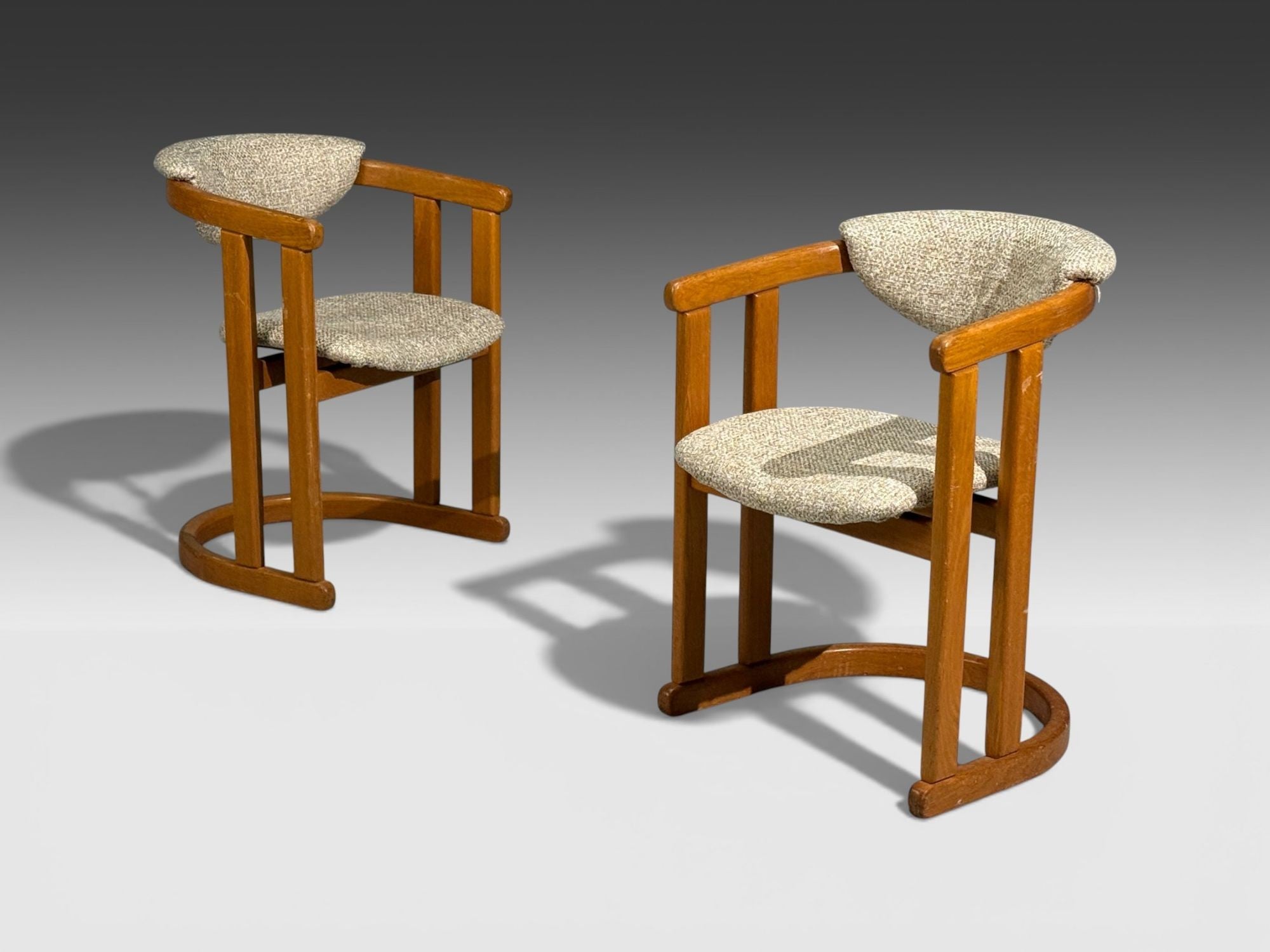 German Modern, Occasional Chairs, Tweed, Beech, Germany, 1960s