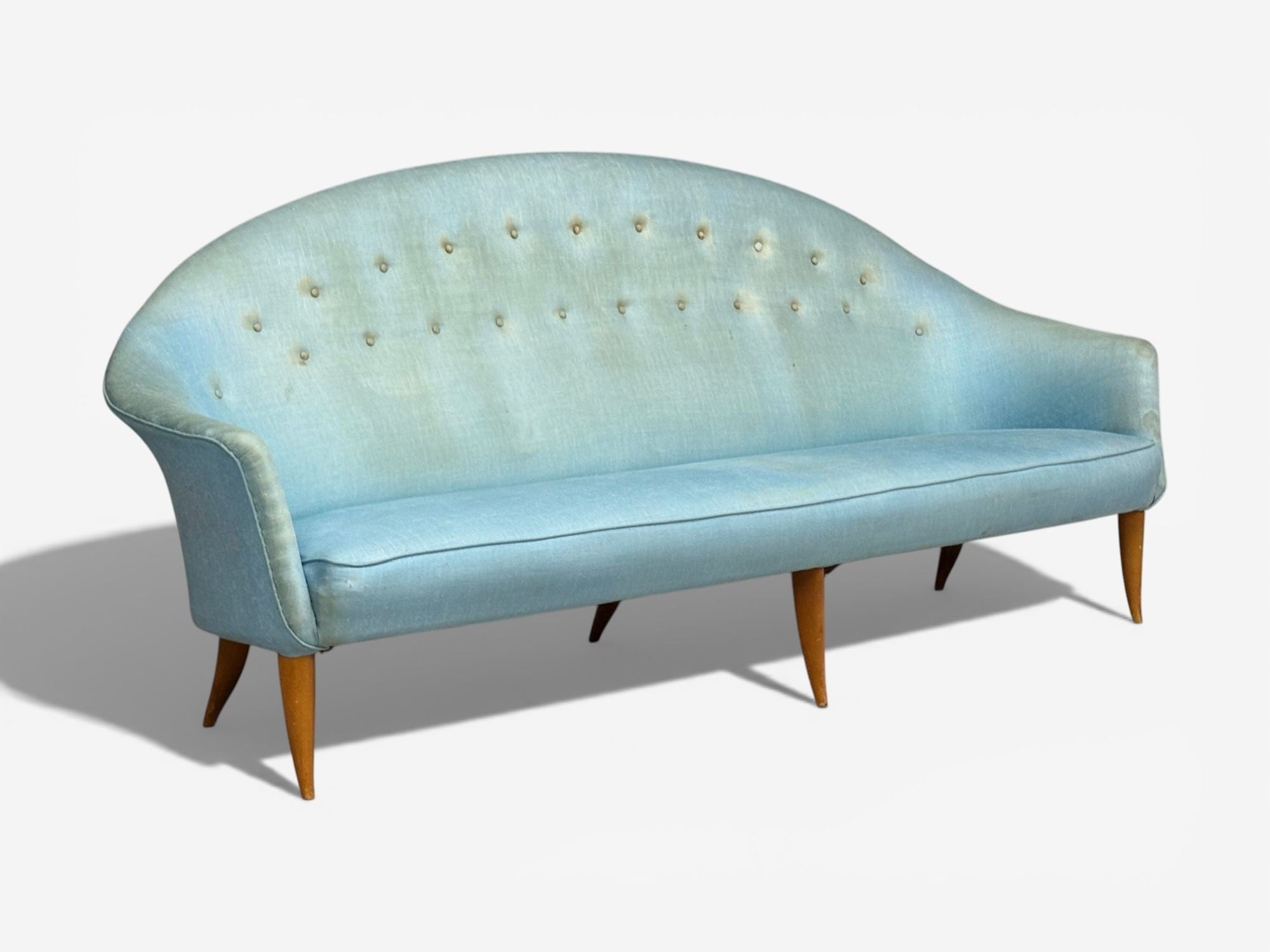 Kerstin Hörlin-Holmquist, Sofa, Beech, Fabric, Sweden, 1940s
