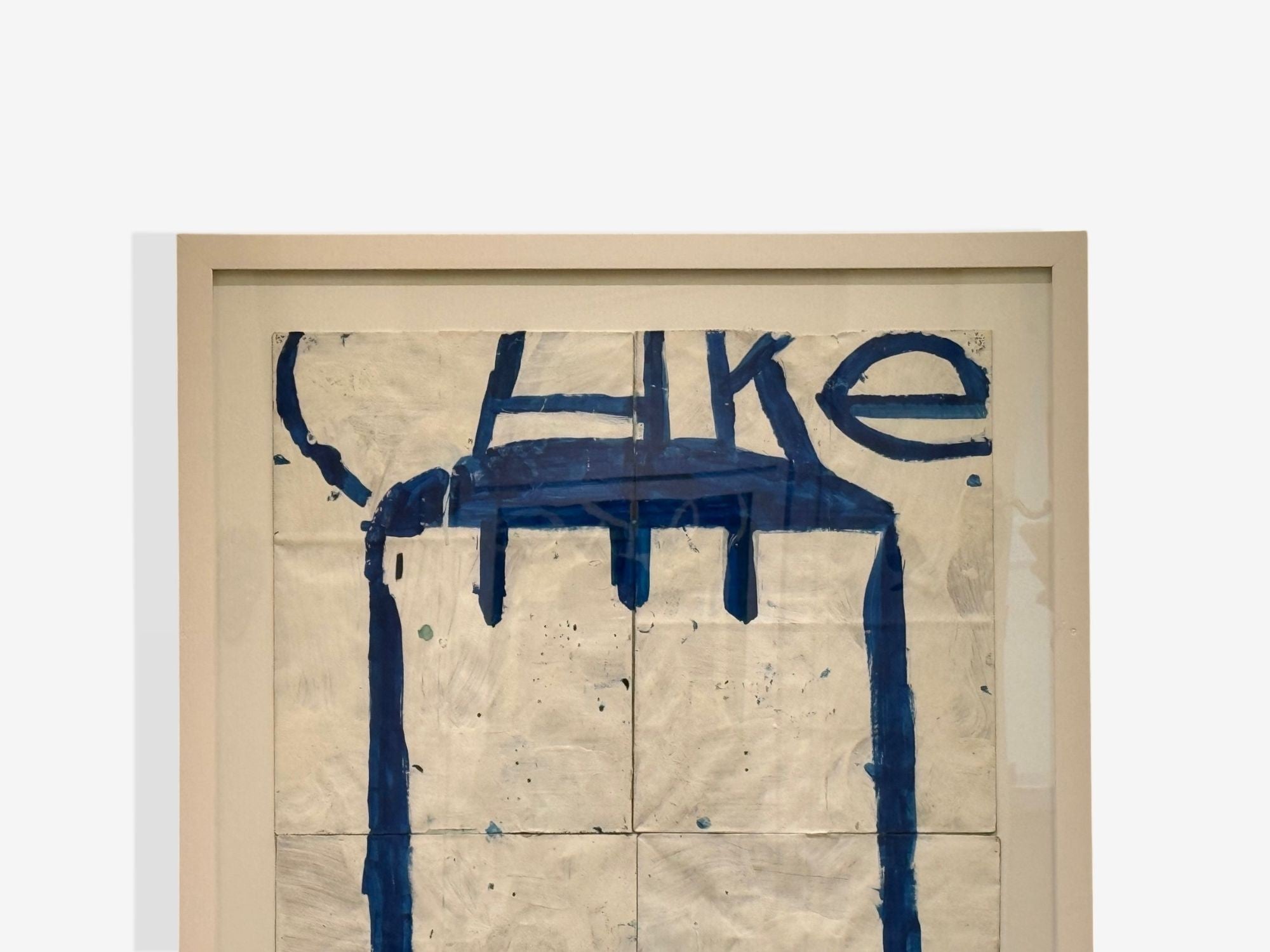 Gary Komarin, Blue and White Contemporary 'Cake' Painting, American, 21st C.