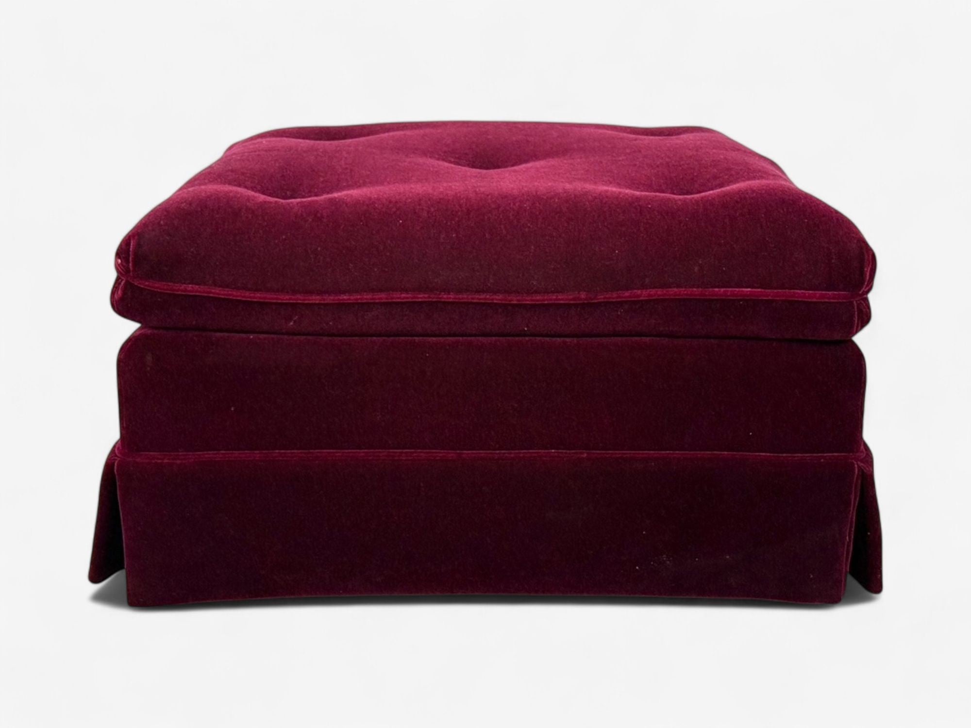 Traditional, Aubergene Mohair, Rolling Ottoman, England, 1970s