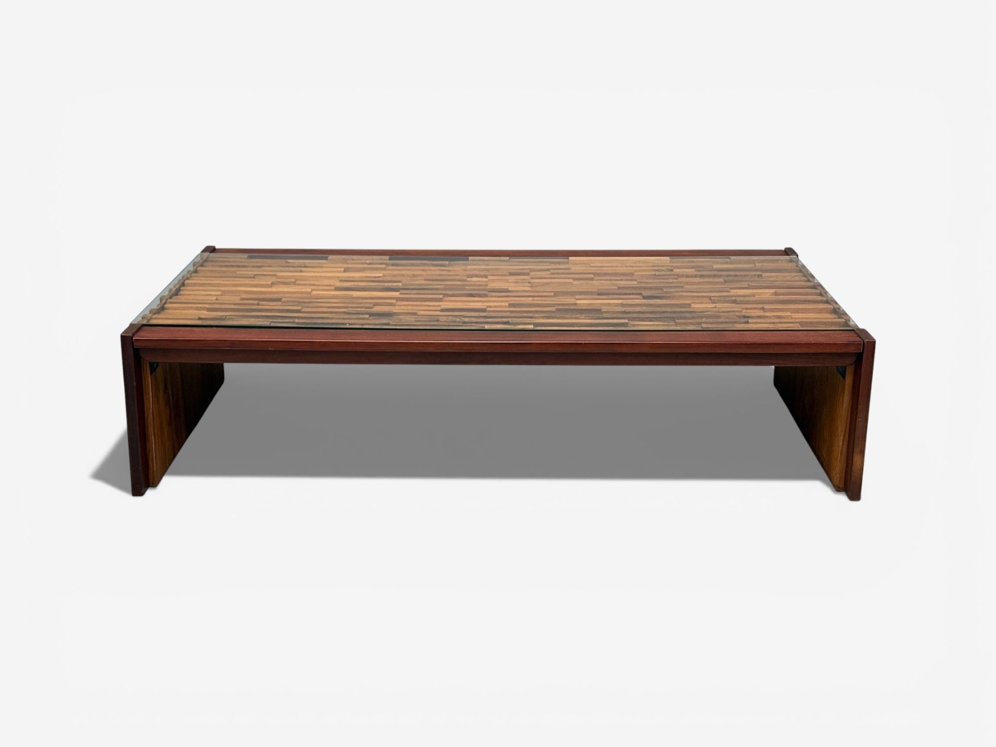Percival Lafer, Coffee Table, Rosewood, Mixed Wood, Glass, Brazil, 1970s