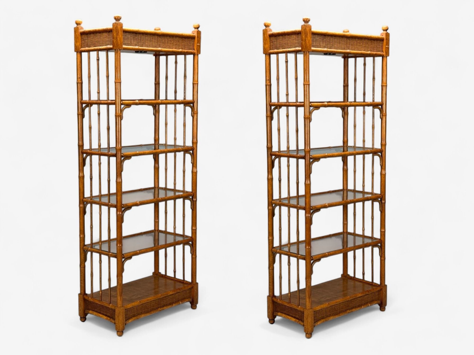 American Modern, Bamboo, Wood, Etageres, USA, 1980s