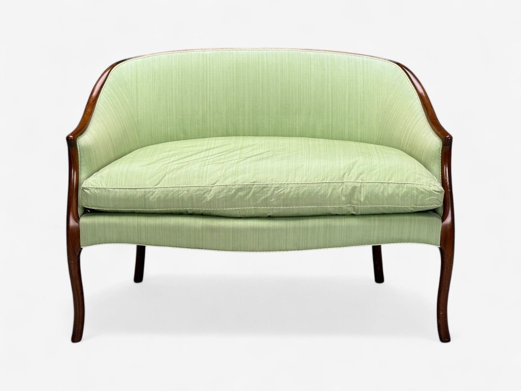 Georgian, Mahogany, Fabric, Settee, USA, 1990s