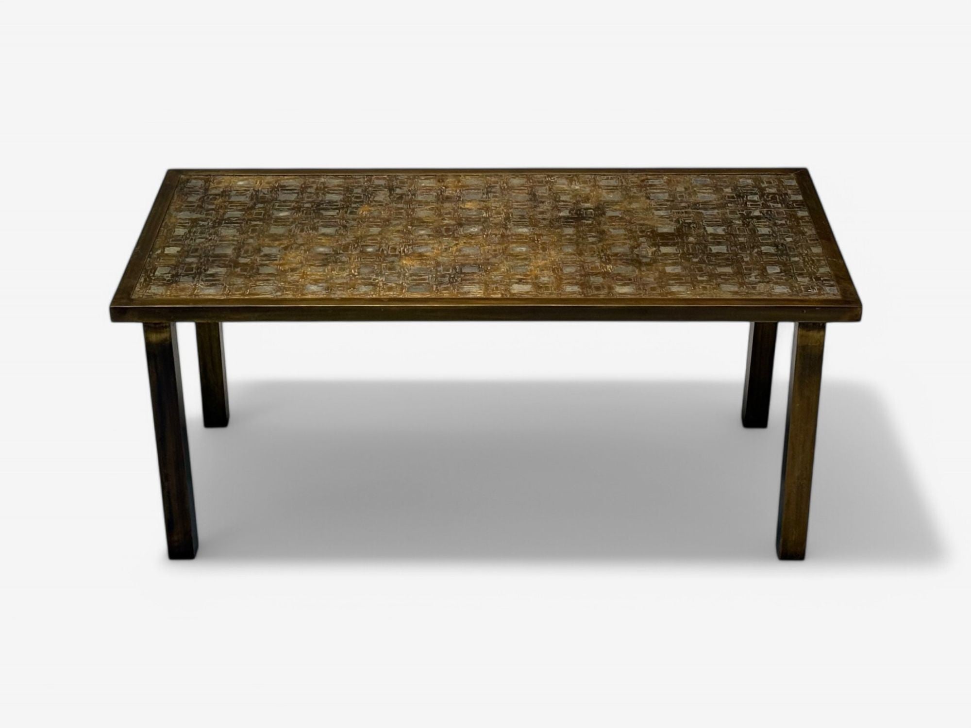 Philip & Kelvin LaVerne, Mid-Century, Etched Bronze Fantasia Coffee Table, 1960s