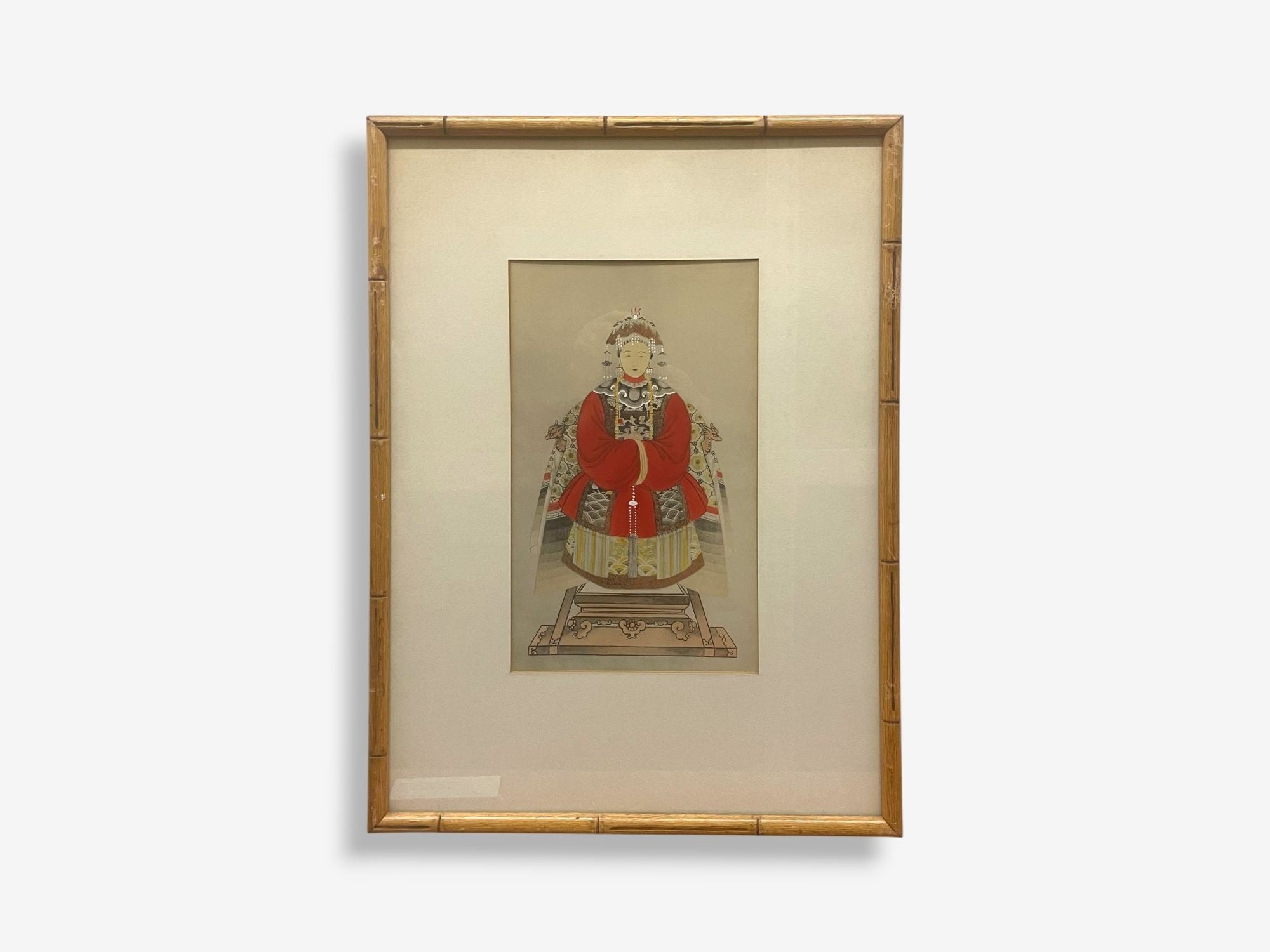 Chinese Export, Ink & Graphite, Vintage Chinese Wall Decorations, Bamboo, 1930s