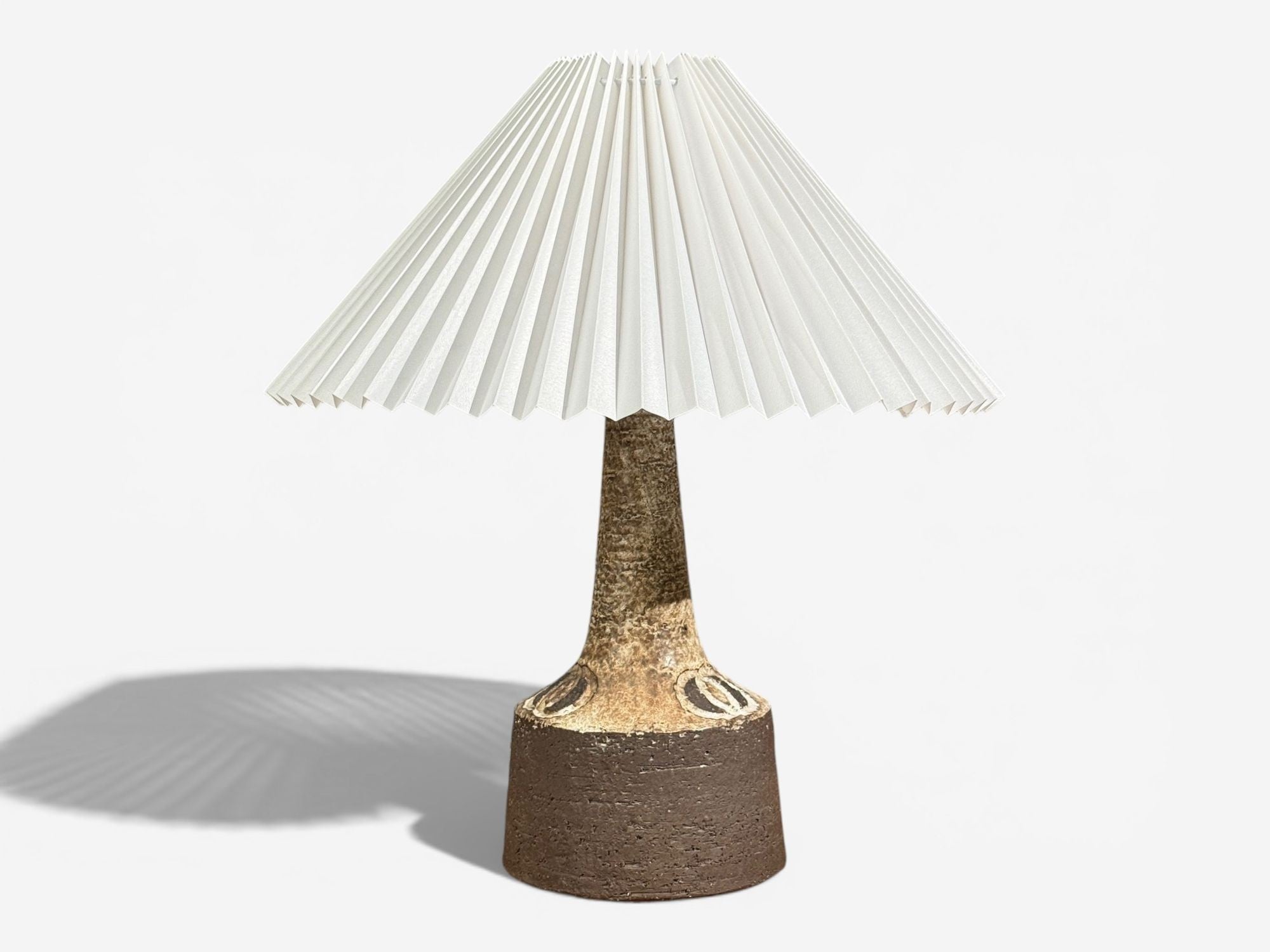 Fridtjof Sejersen, Table Lamp, Brown Ceramic, Denmark, 1960s