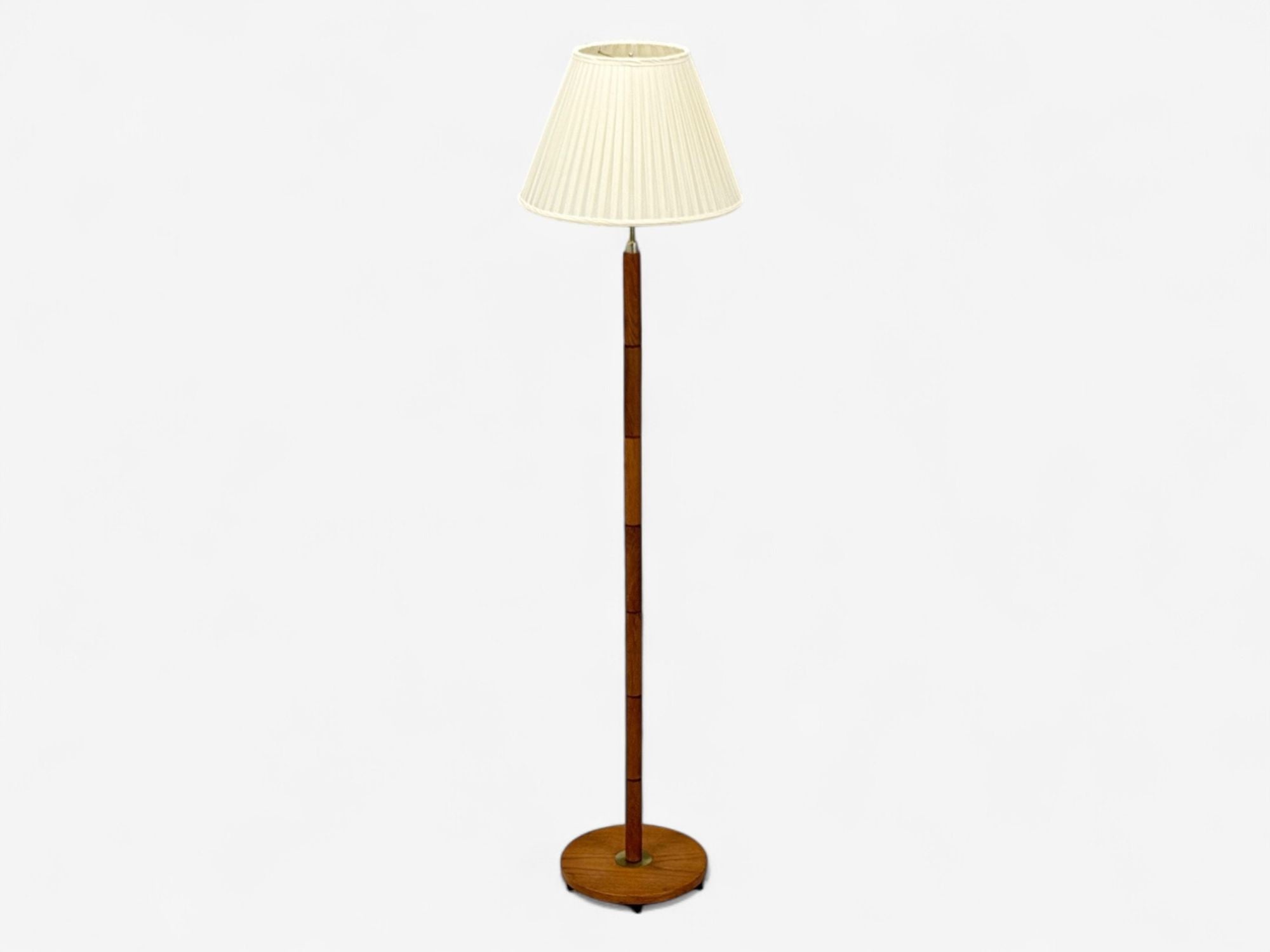 Danish Modern, Teak, Brass, Floor Lamp, Denmark, 1960s