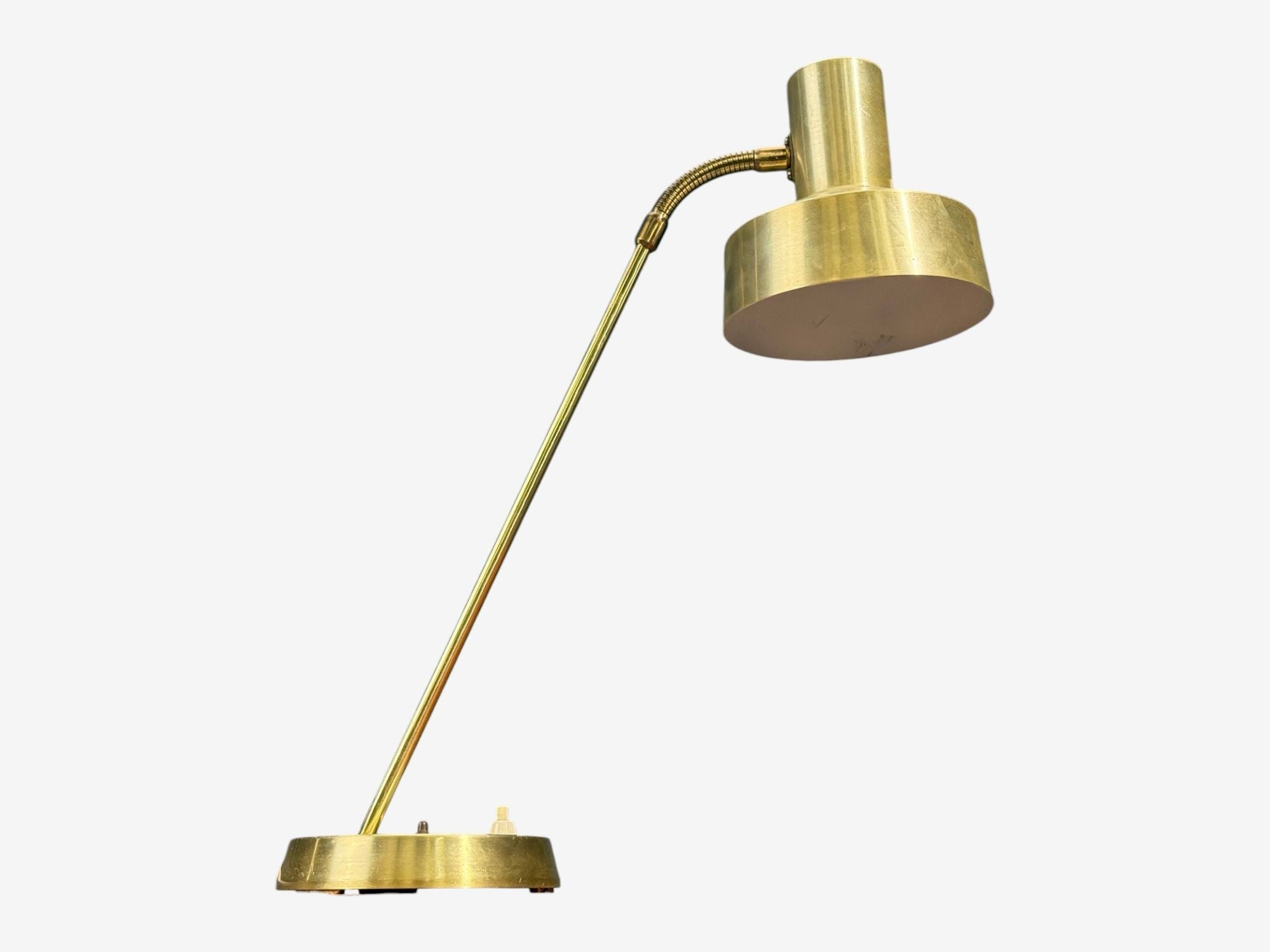 Ewå Värnamo, Adjustable Desk Lamp, Brass, Metal, Sweden, 1980s