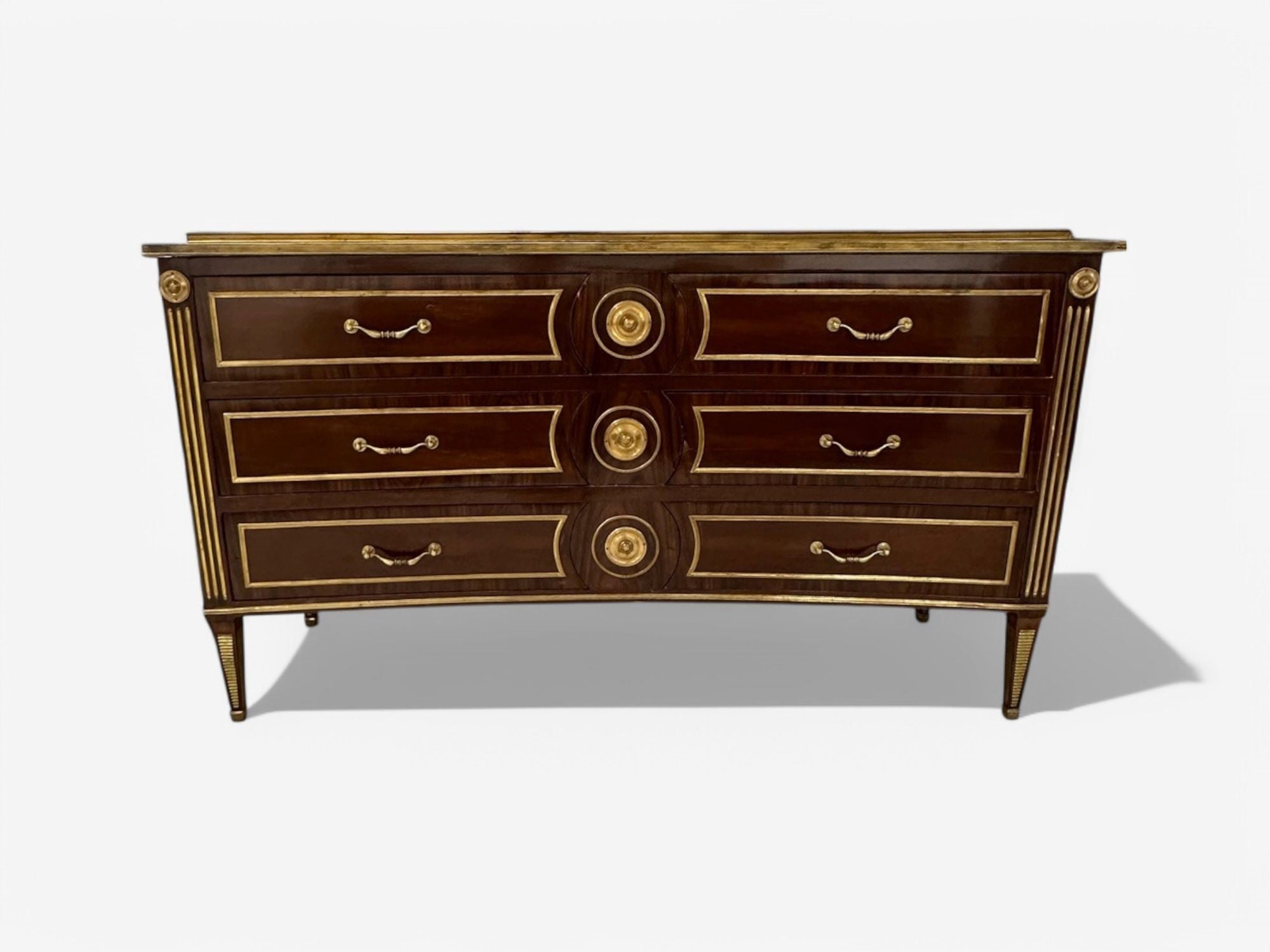 Maison Jansen Style, Russian Neoclassical, Large Commode, Mahogany, Bronze