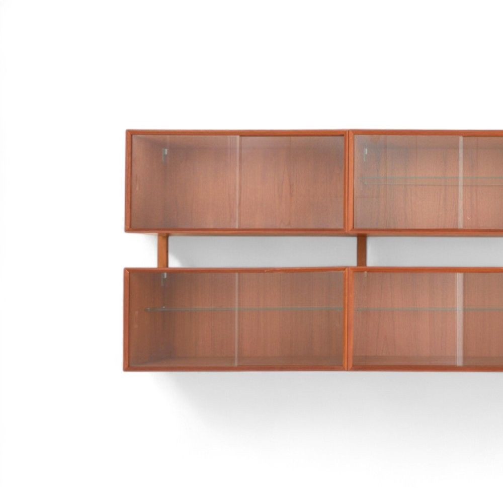 Scandinavian Mid-Century Modern, Wall Mounted Bookshelf, Teak, Norway, 1967