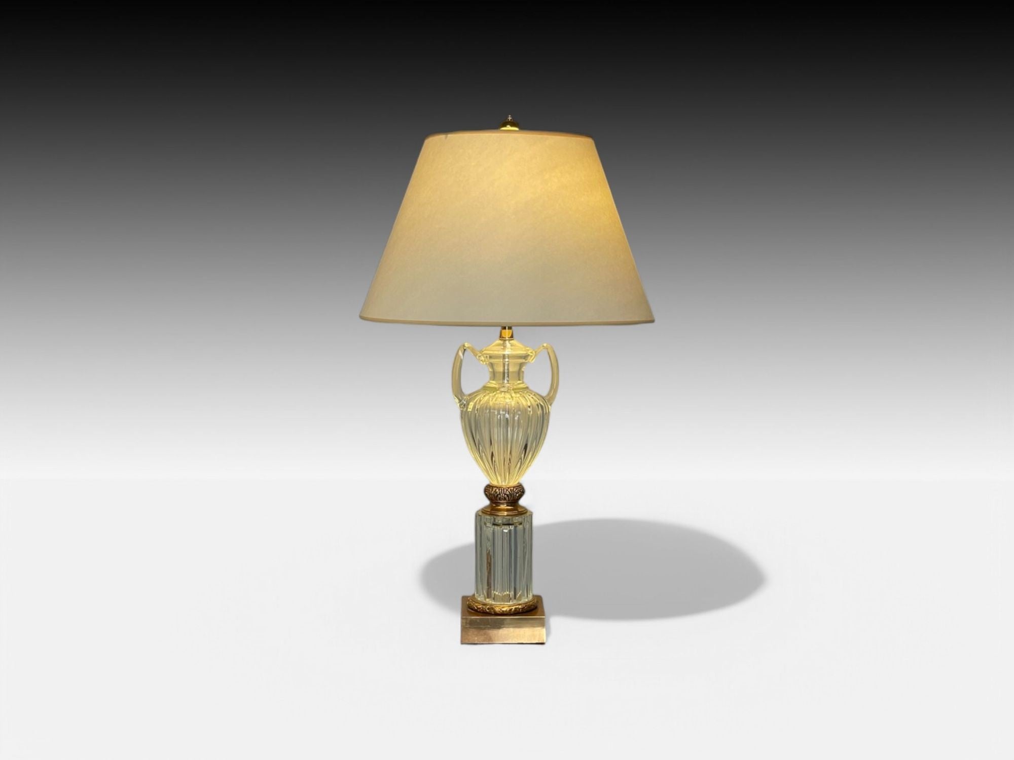 Marbro Lamp Co., Hollywood Regency, Glass, Brass, Urn Form Table Lamps, 2000s