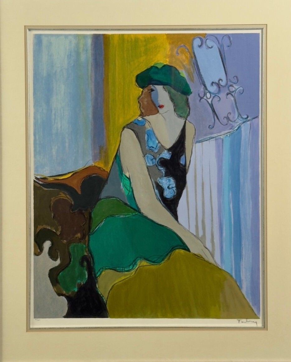 Itzchak Isaac Tarkay, Fauvist, "Cosette" Signed and Numbered Silkscreen, 20th c.