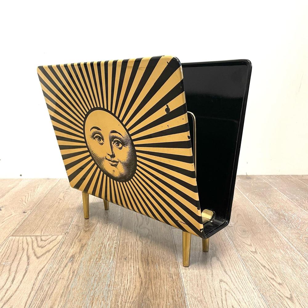 Piero Fornasetti, Mid Century Modern, Magazine Rack, Lacquer, Metal, Italy 1960s