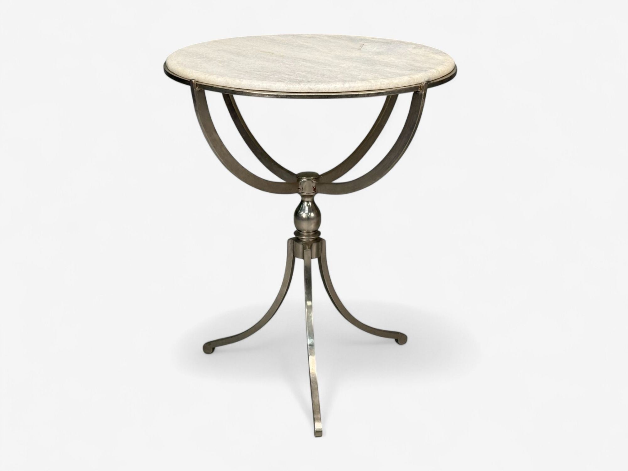 Neoclassical Style, Steel, Marble, End Tables, USA, 20th c.