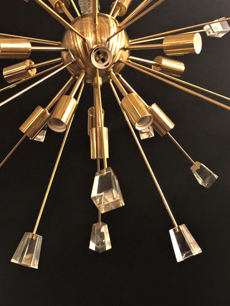 Mid-Century Modern Style Brass Eighteen-Light Sputnik Chandelier
