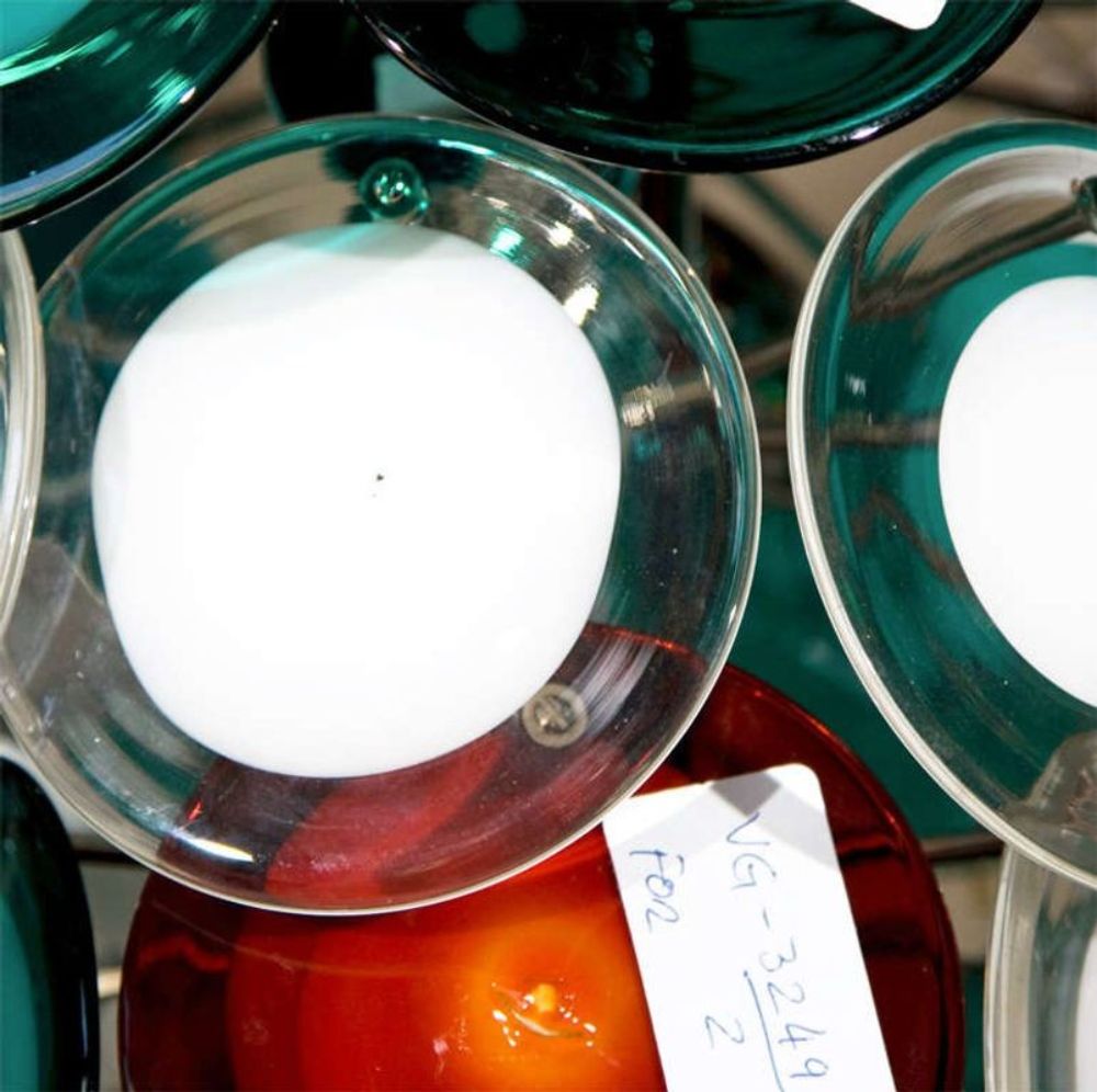 Murano Glass Art Deco Style Glass Disc Fixture