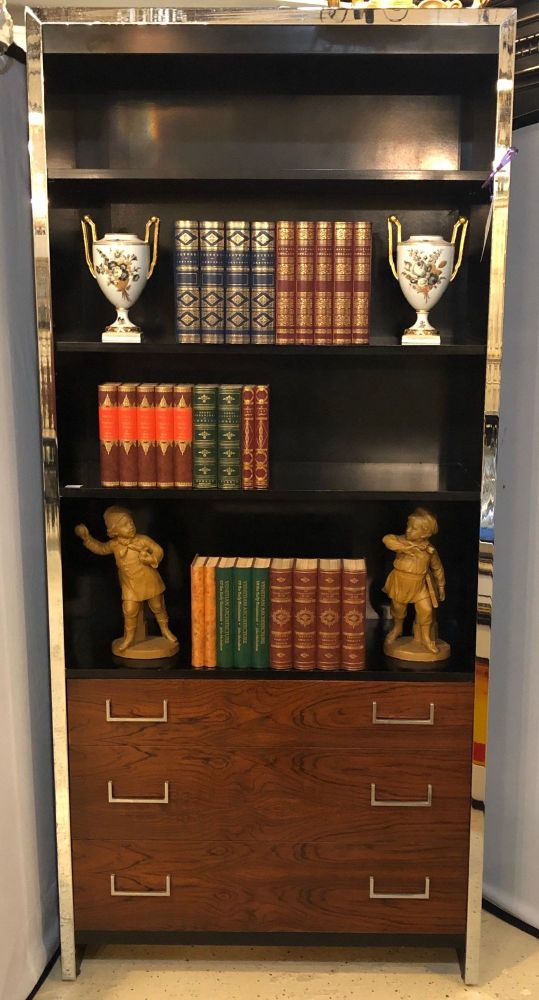 West John Stuart for Baughman Mid-Century Modern Bookcase Ebony and Rosewood