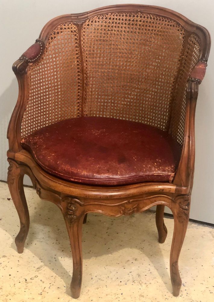 18th Century French Caned Bergère de Bureau