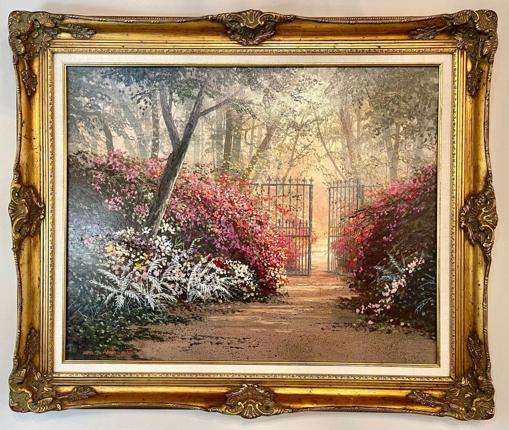 Juan Archuleta Gates and Garden Painting