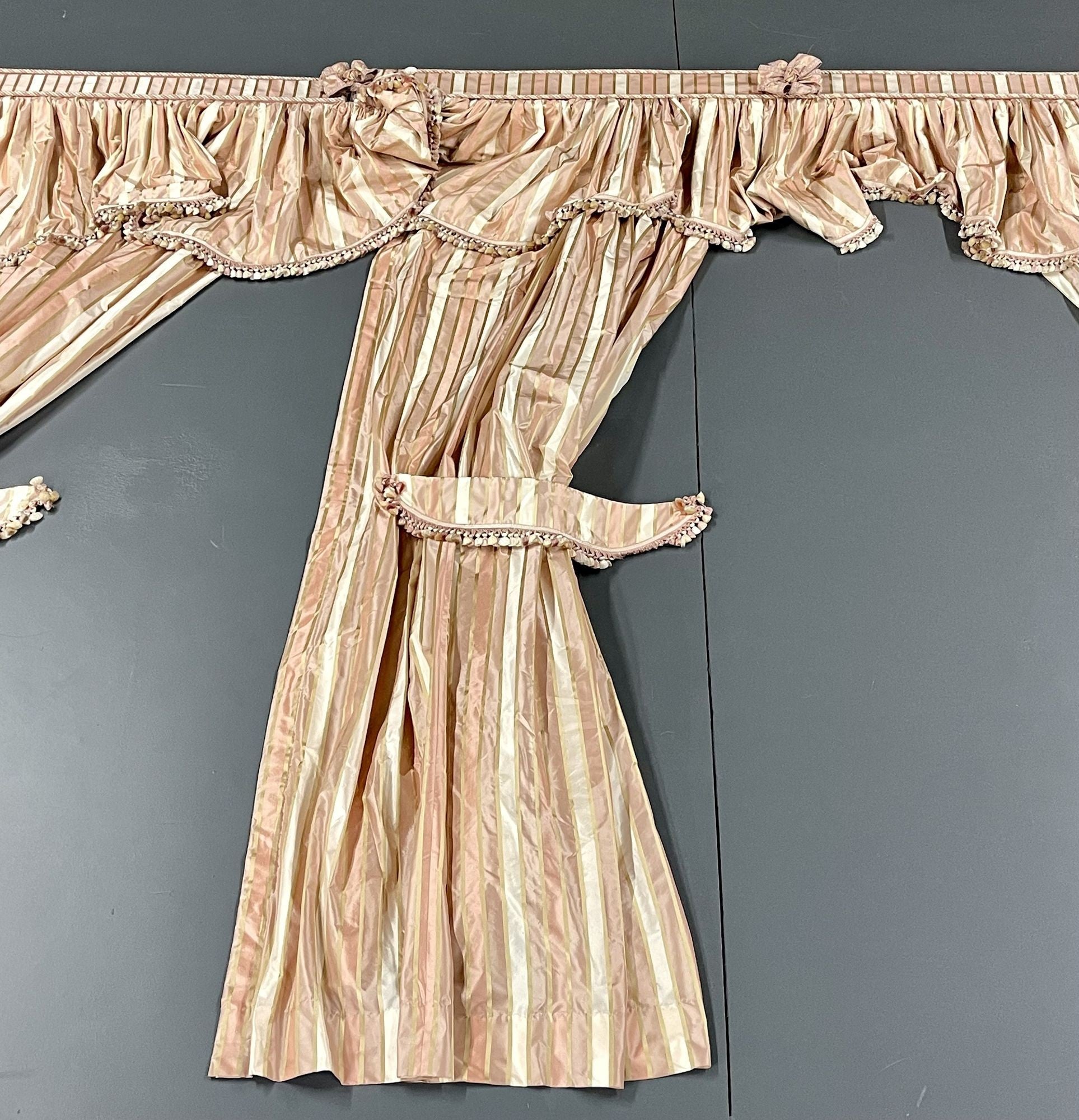 Pink Pastel Stripe Curtains, Window Treatments, Valances, Scalamandre