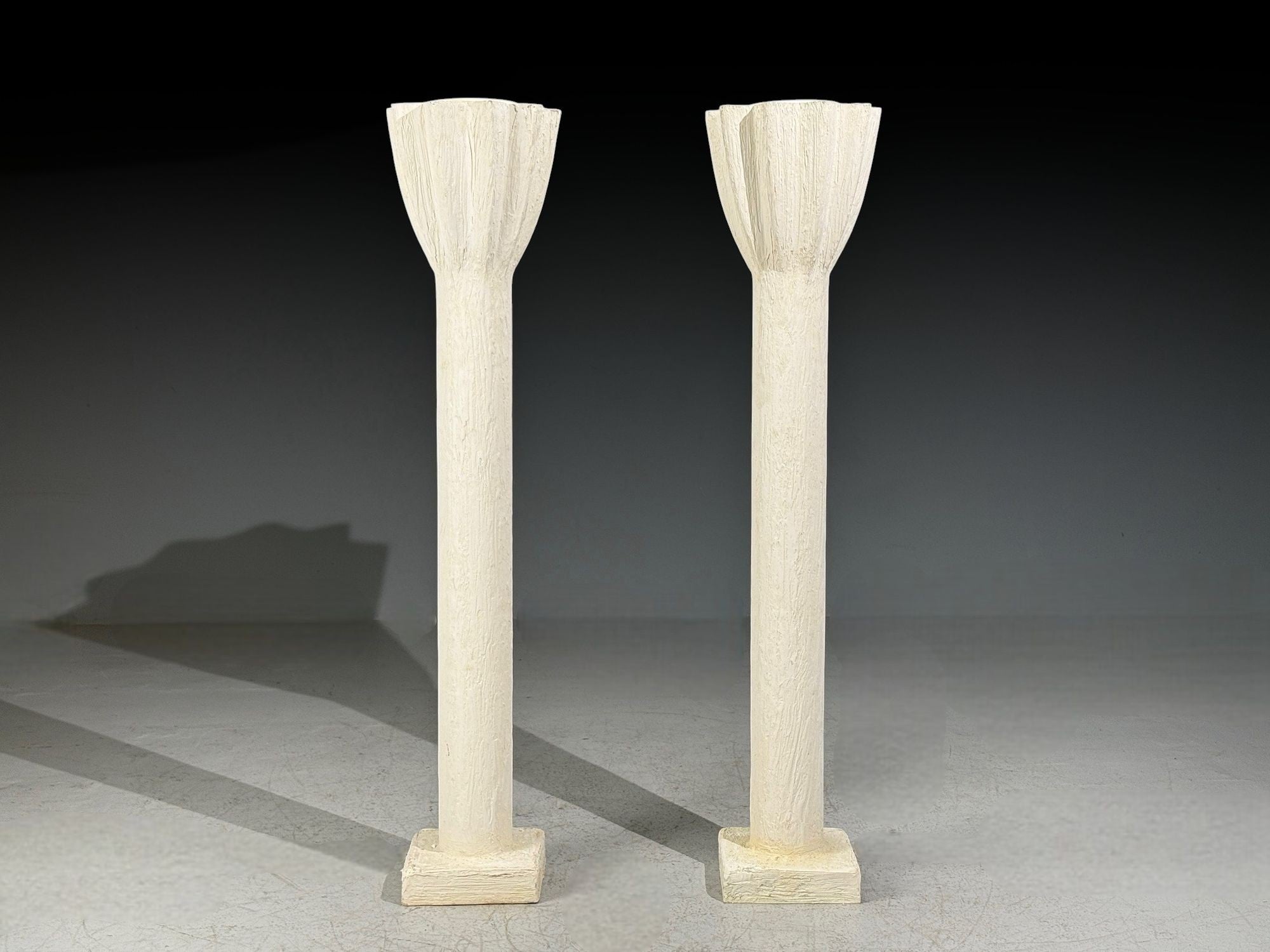 Jean-Michel Frank Style, Monumental Torchiere Lamps, Plaster, 20th c.