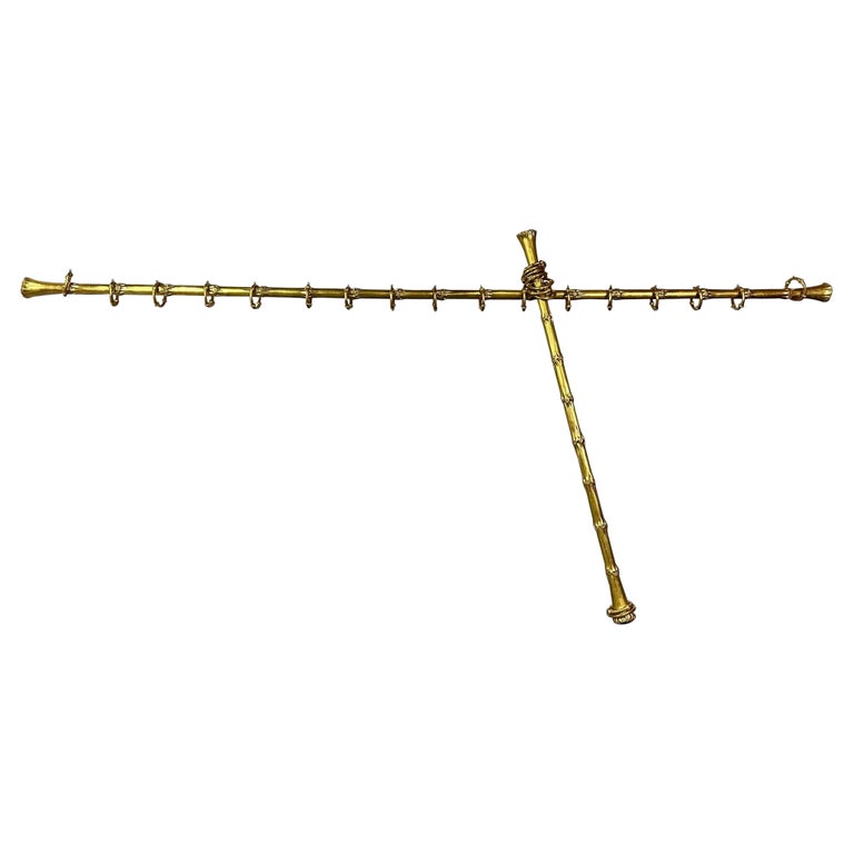 Set Two Custom Hollywood Regency Curtain Rods by Joseph Biuno, Handmade, 23Kt