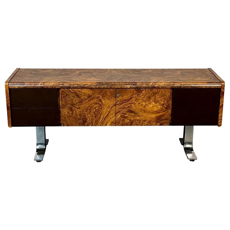 Mid-Century Modern Herman Miller Style Sideboard / Credenza / Cabinet, Burlwood
