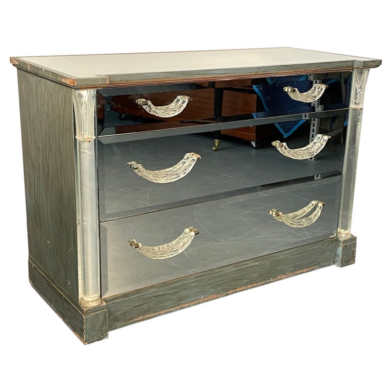 Mid-Century Modern Mirrored Grosfeld House Cabinet / Commode, Glassics, 1930s