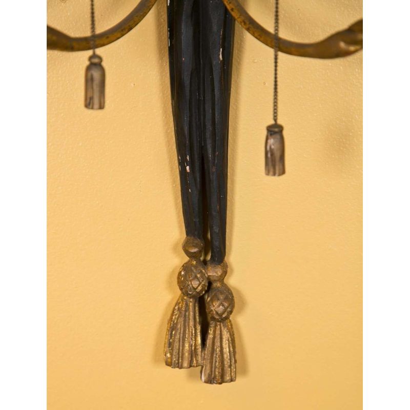 Pair of Two Light Louis XVI Style Eagle Carved Gilt Wall Sconces