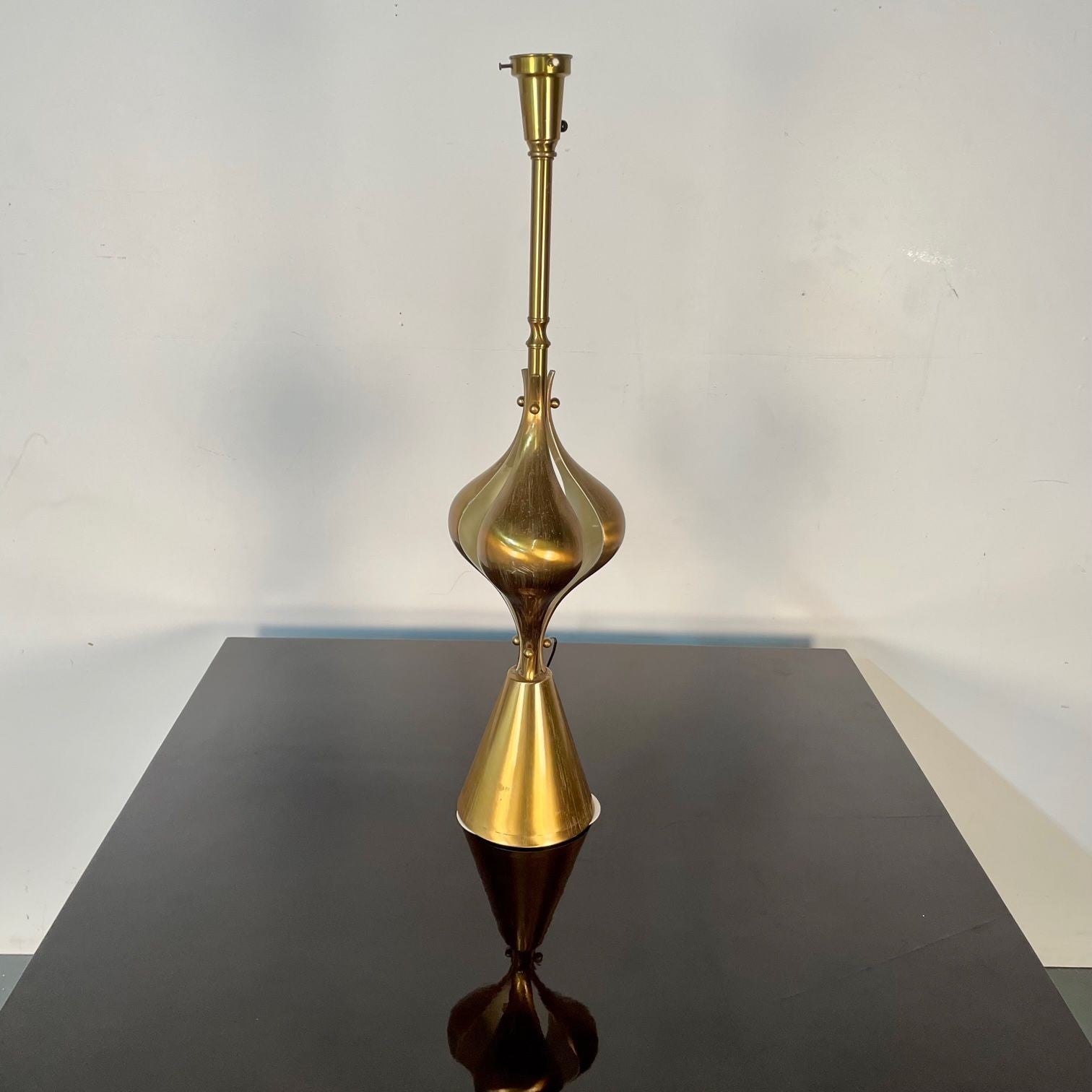 Single Hollywood Regency Style Brass Table / Desk Lamp